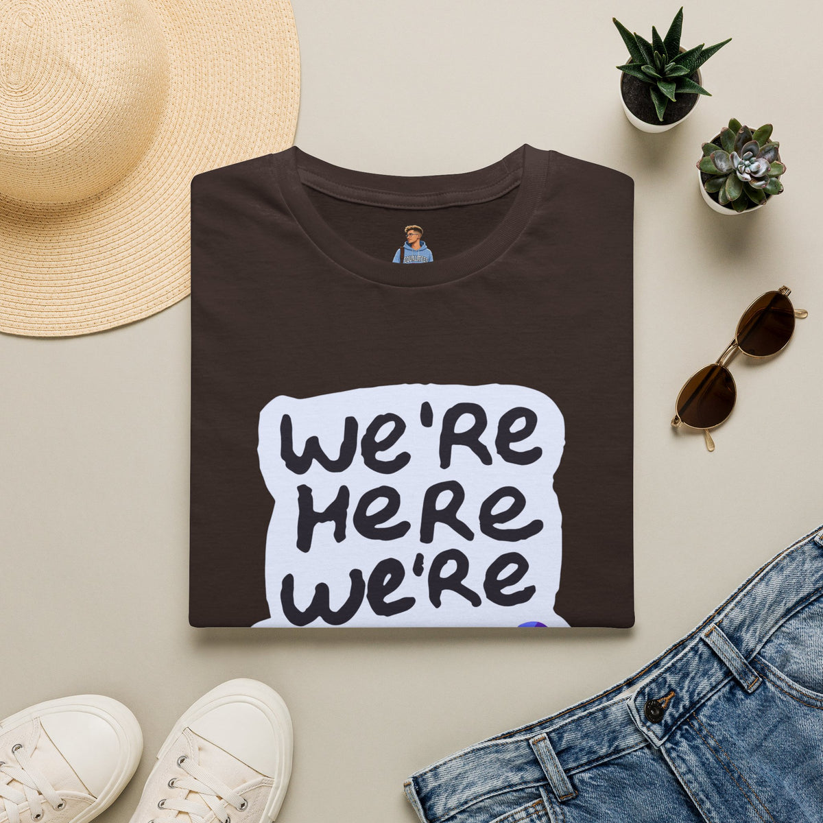 We’re Here We’re Queer Pride Tree Las Vegas T-Shirt