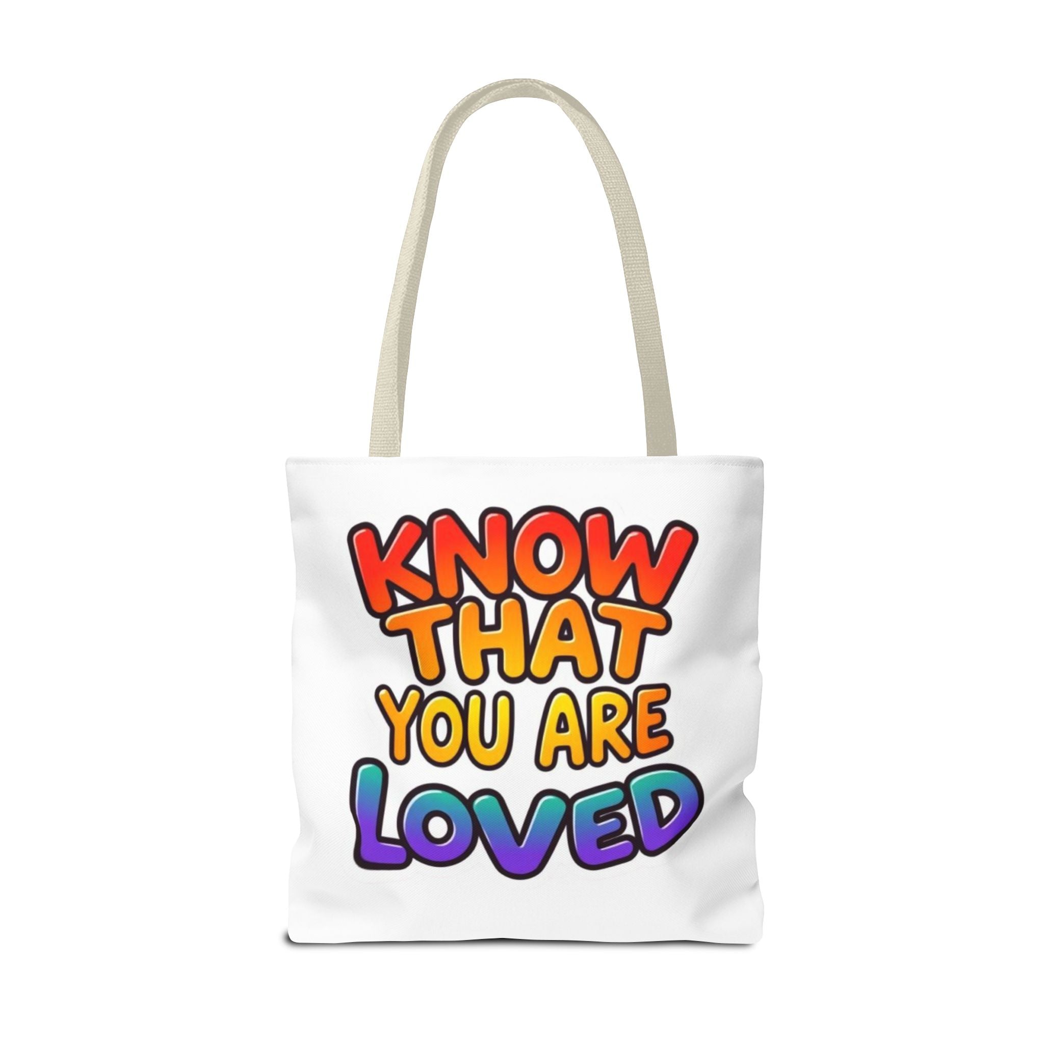 Know That You Are Loved Text Design Tote Bag