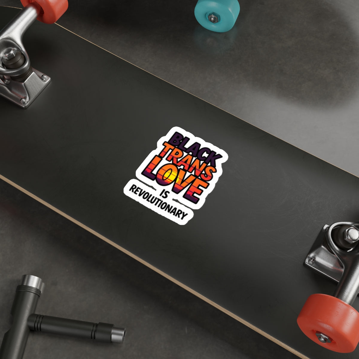 Die-Cut Stickers - BLACK TRANS LOVE IS REVOLUTIONARY