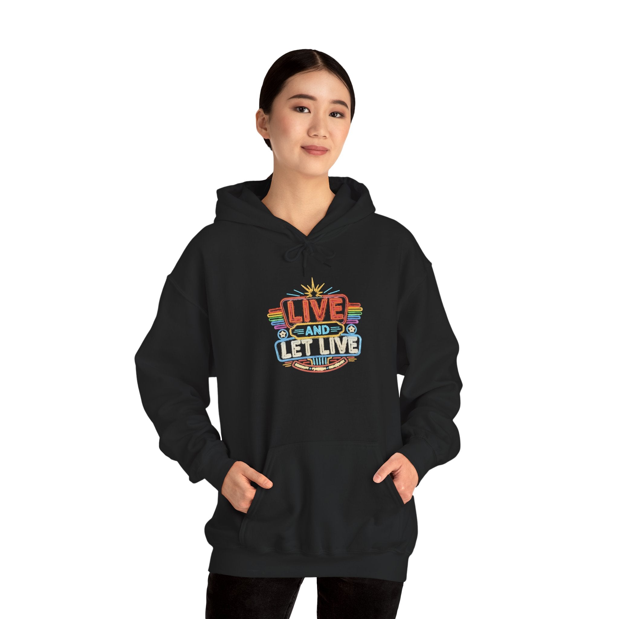 Live And Let Live Hoodie — Retro Peace Graphic Pullover