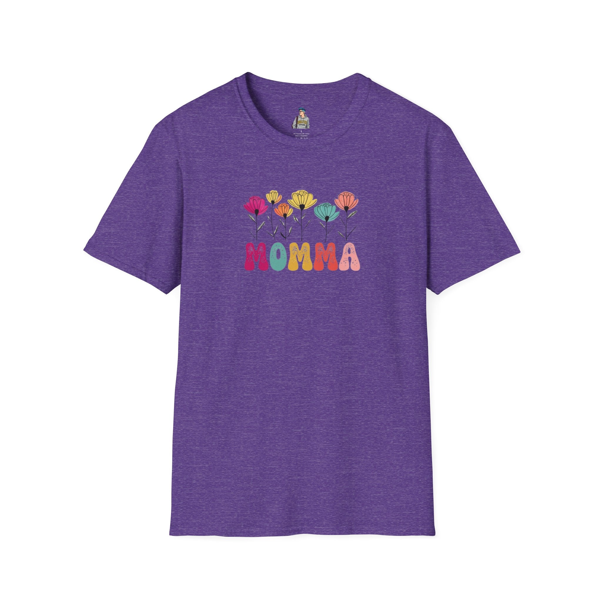 Floral 'Momma' Unisex Softstyle T-Shirt - Perfect for Mother's Day & Everyday Wear