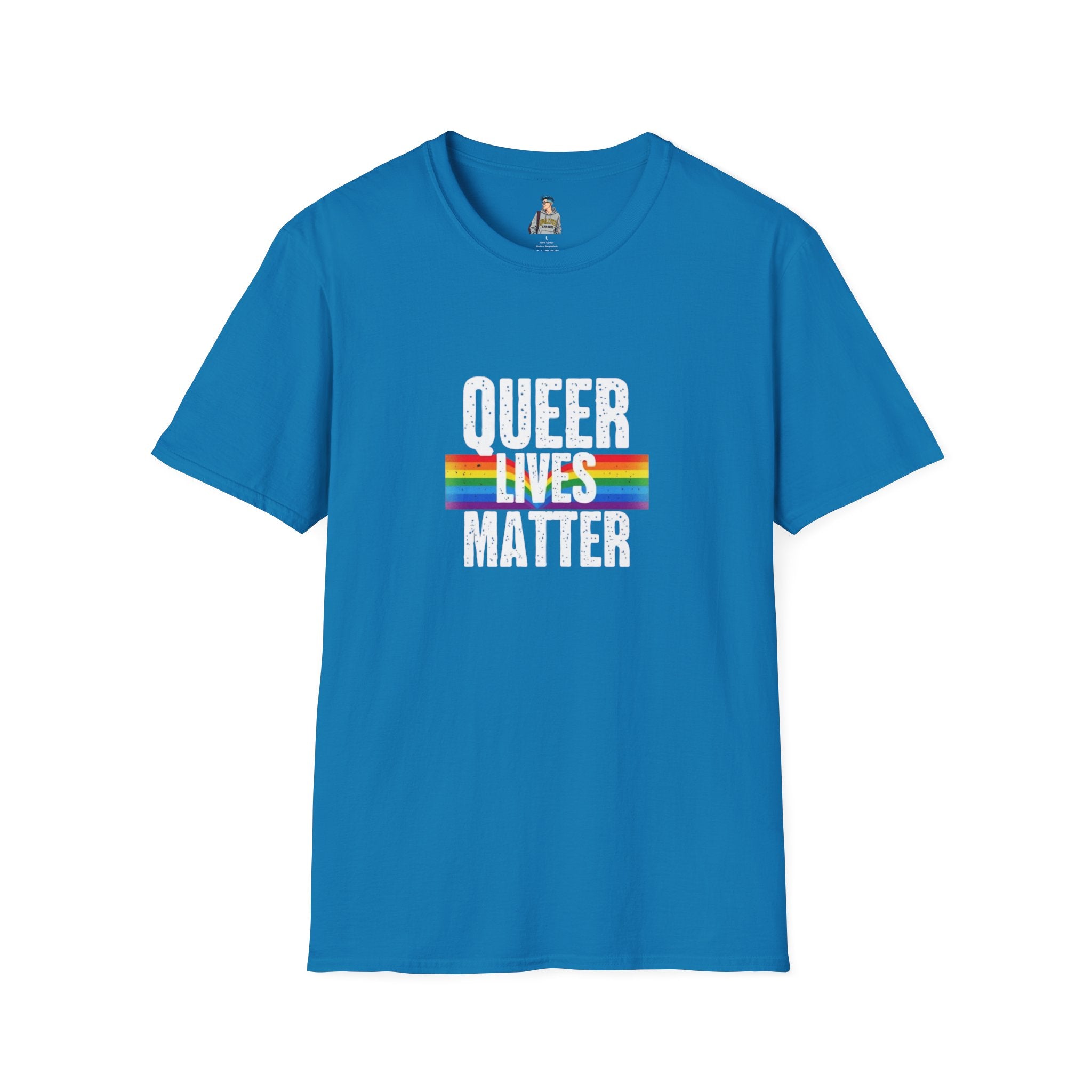 Queer Lives Matter Unisex Softstyle T-Shirt - Support LGBTQ+ Rights
