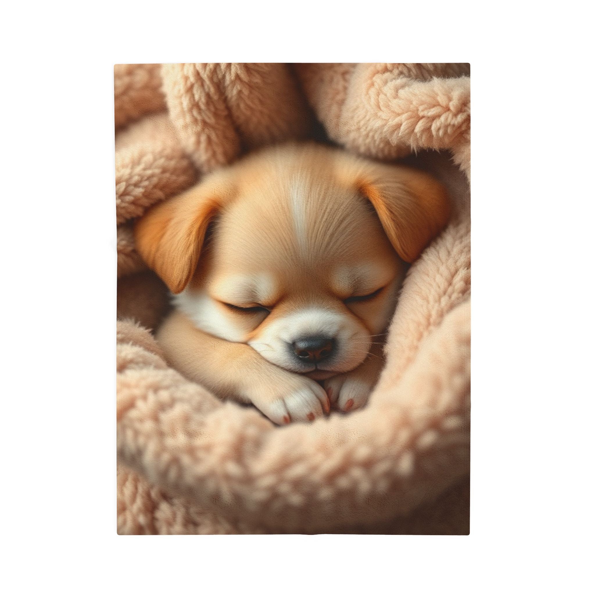 Cozy Pup Velveteen Plush Blanket – Adorable Dog Design for Comfort and Warmth