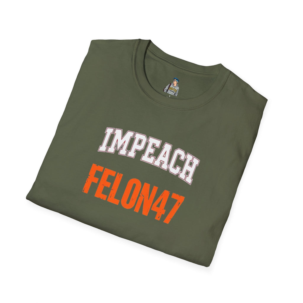 Impeach Felon47 Unisex Softstyle T-Shirt - USA Graphic Statement Tee