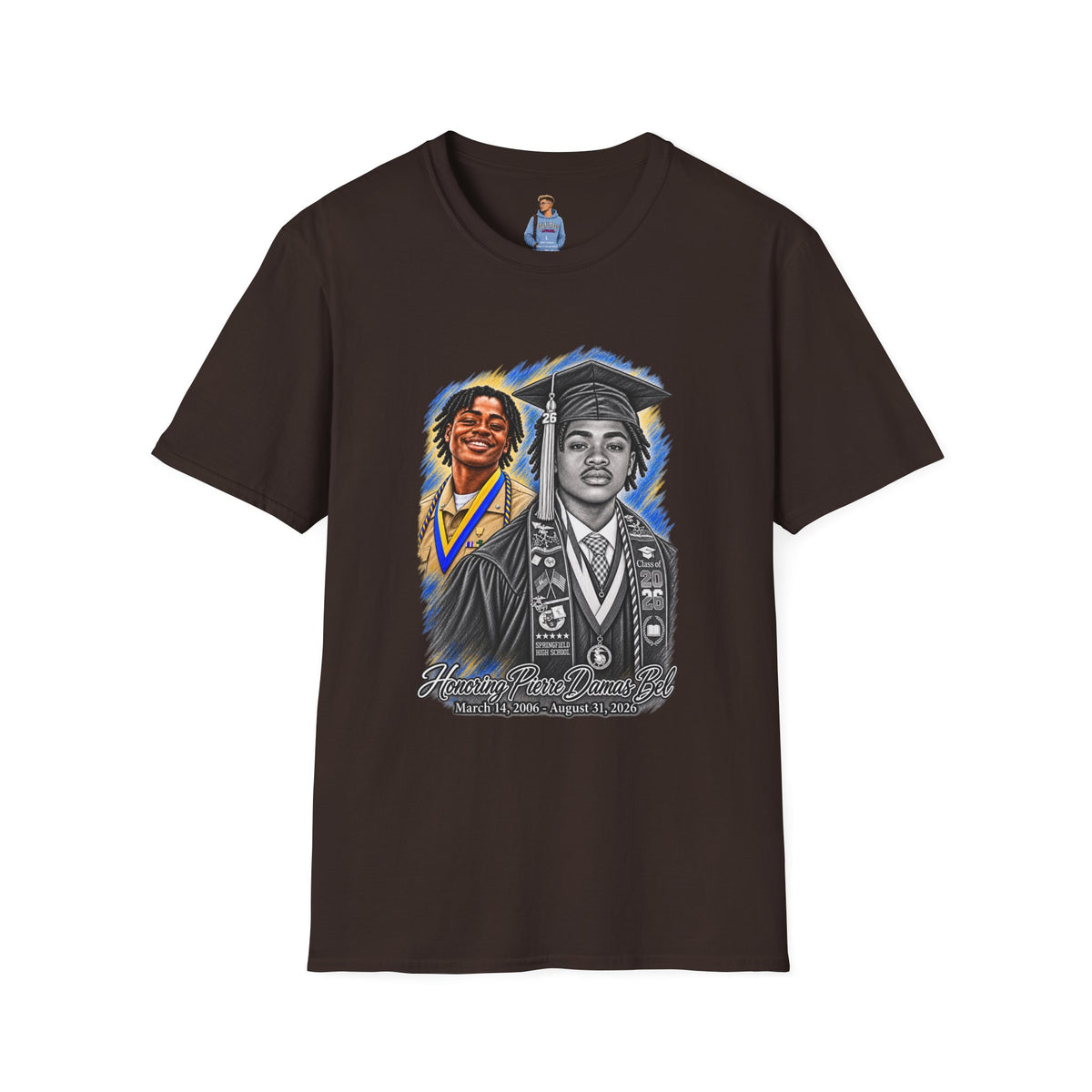 Double Portrait Front - In Memory of Pierre Damas Bel T-Shirt