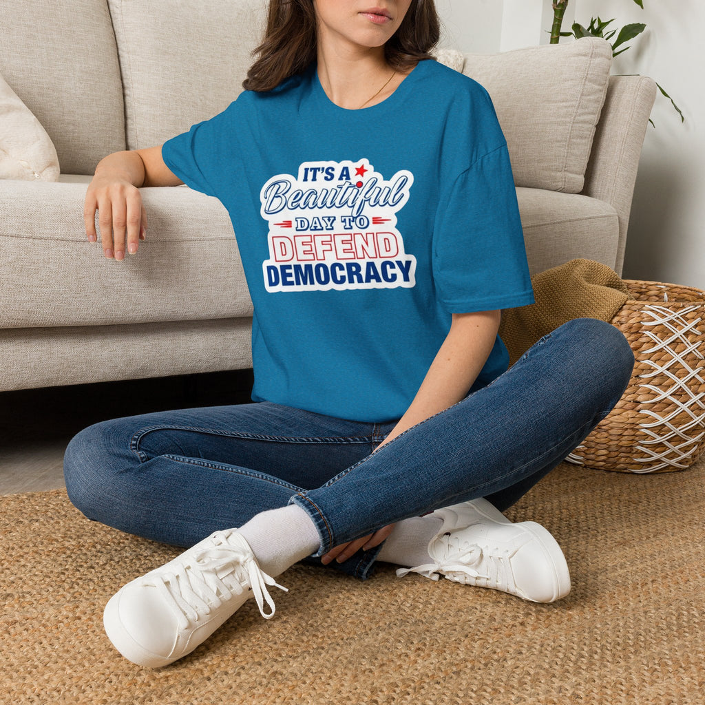 Defend Democracy Unisex Softstyle T-Shirt - Perfect for Activism and Everyday Wear