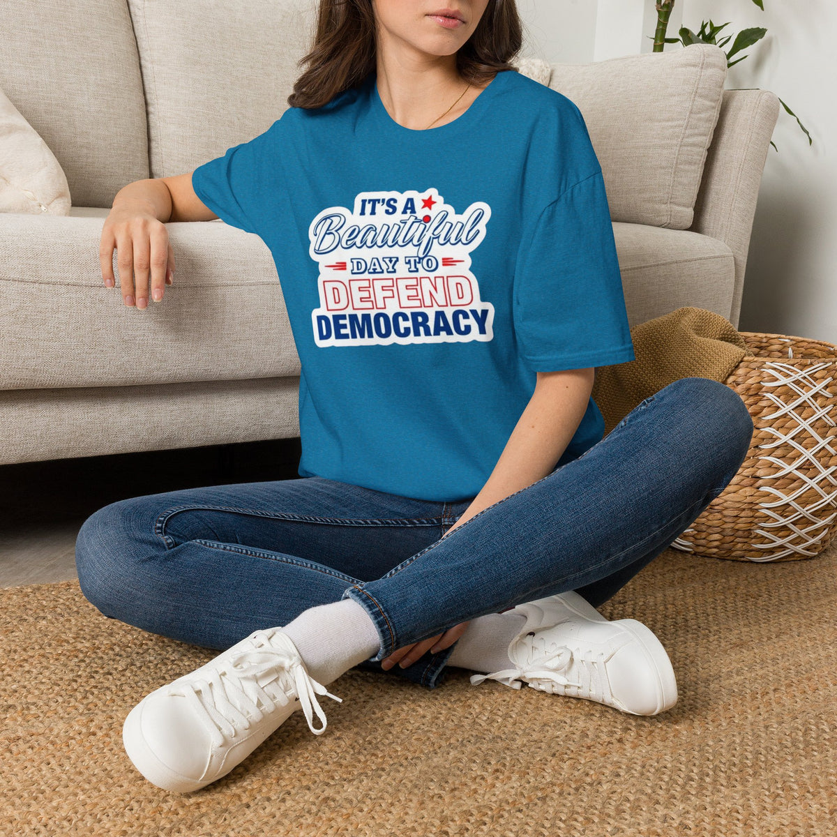 Defend Democracy Unisex Softstyle T-Shirt - Perfect for Activism and Everyday Wear