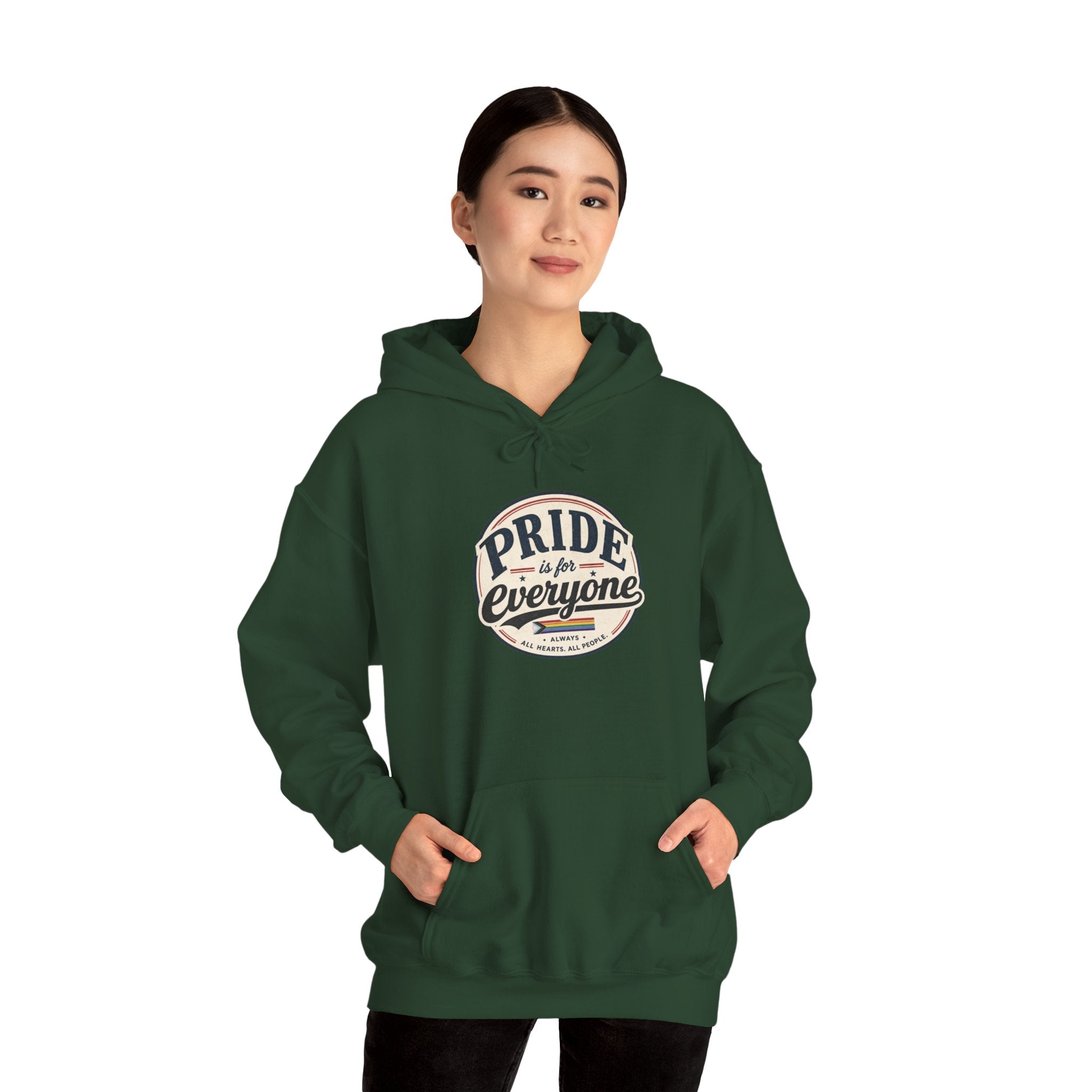 Pride Is For Everyone Pullover Hoodie — Vintage Graphic Inclusivity Sweatshirt