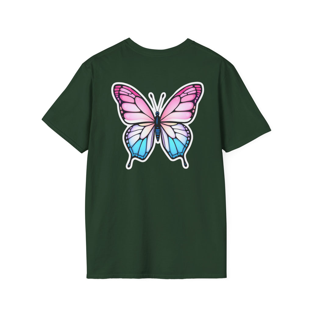 Trans Caterpillar to Butterfly Transformation T-Shirt, Unisex Graphic T-Shirt