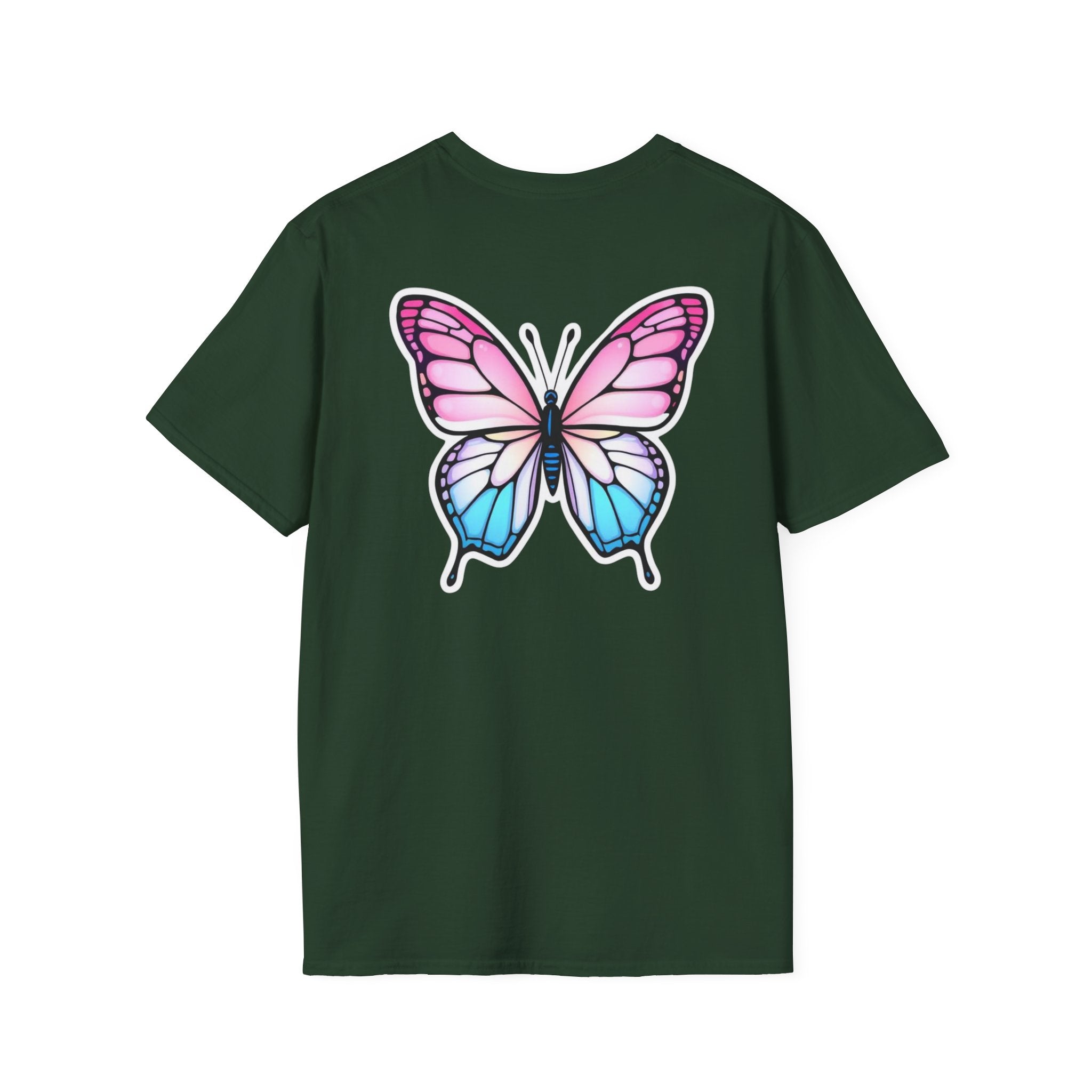 Trans Caterpillar to Butterfly Transformation T-Shirt, Unisex Graphic T-Shirt