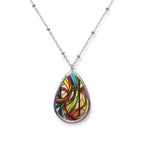 Oval Necklace- Stained Glass Pendant Design