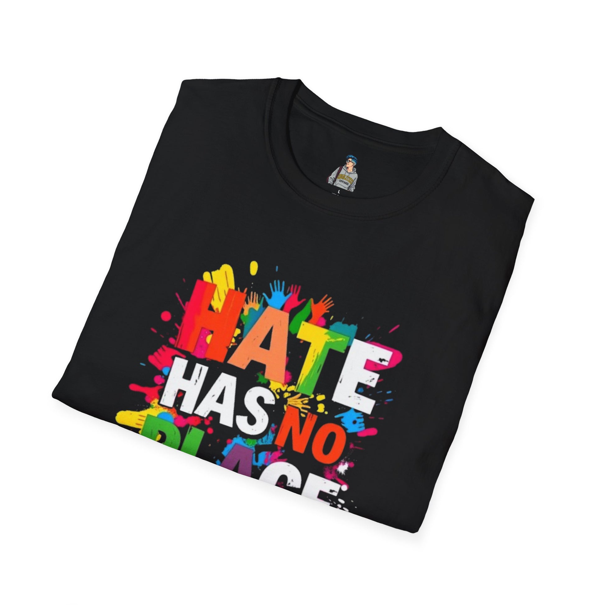 Unisex Softstyle T-Shirt - Hate Has No Place Colorful Graphic Tee