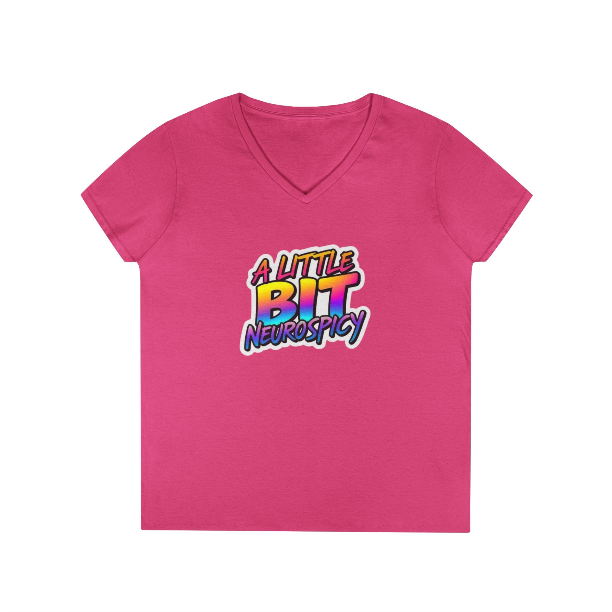 Neurospicy Ladies' V-Neck T-Shirt - Neurodivergent Awareness Design