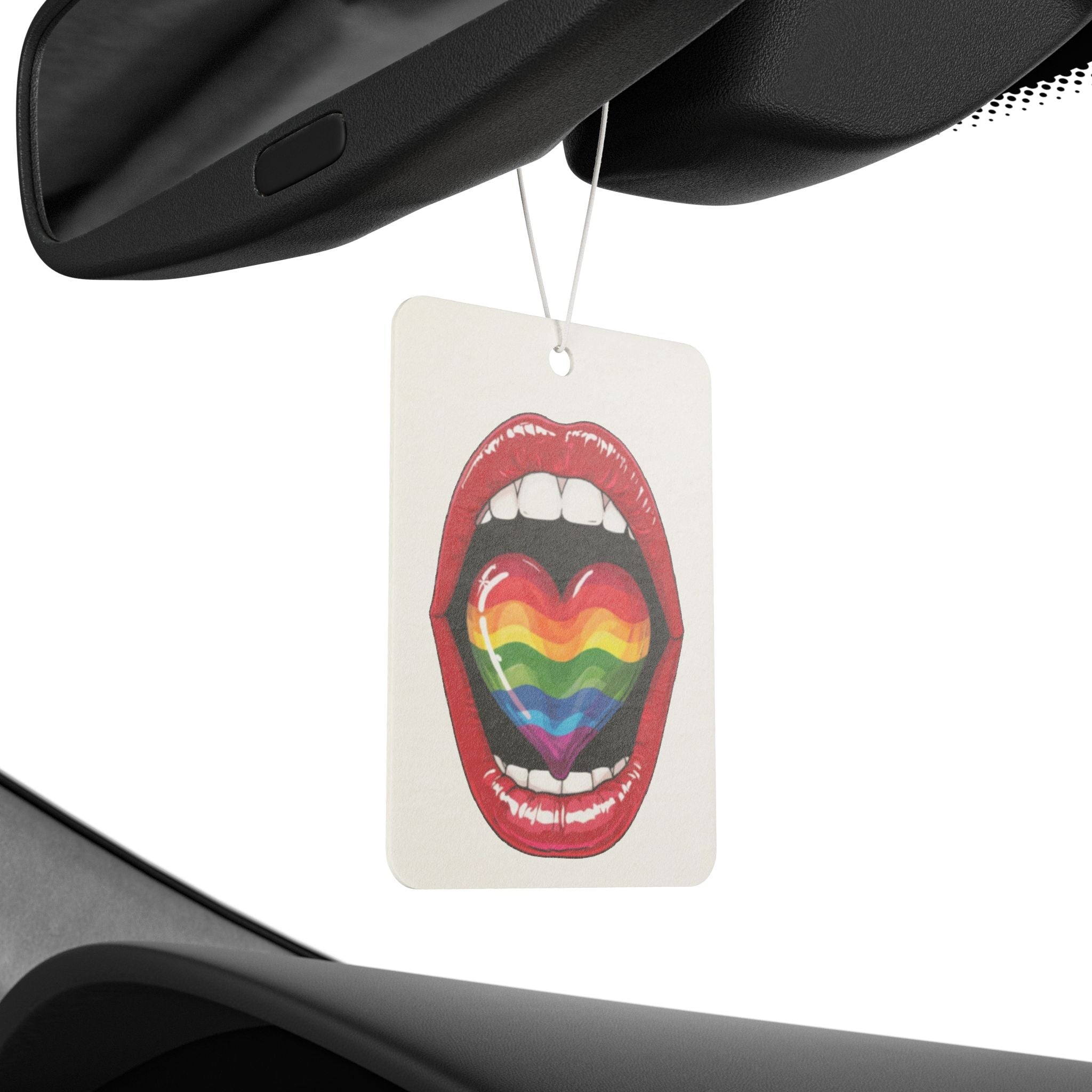 Rainbow Tongue Car Air Freshener - Colorful Aromatic Accessory for LGBTQ+ Celebrations