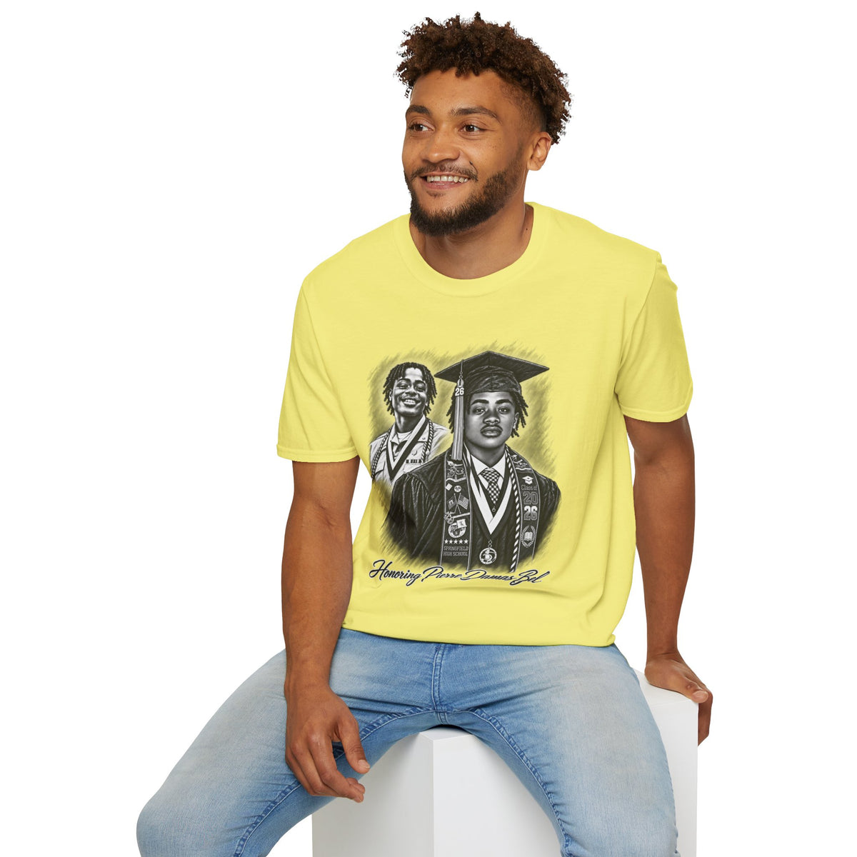 Double Portrait Front - In Memory of Pierre Damas Bel T-Shirt