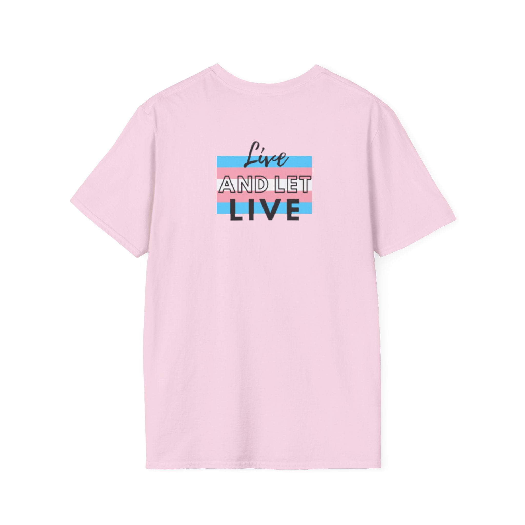 Live and Let Live Safety Pin Unisex Softstyle T-Shirt - Casual LGBTQ+ Pride Tee