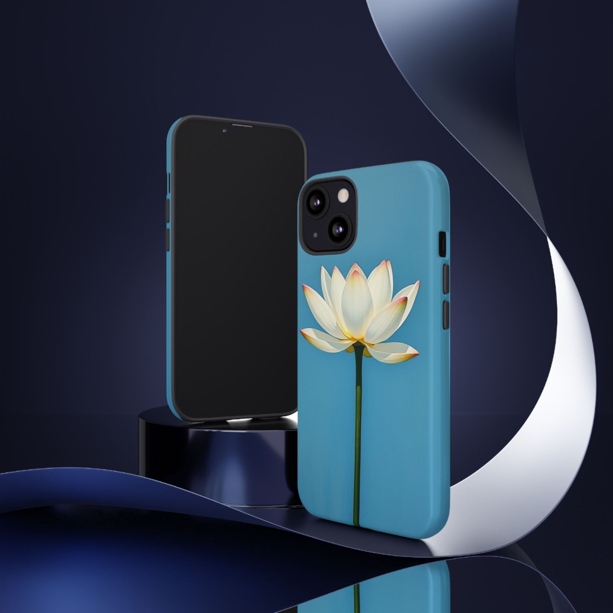 Open White Peace Lily Design Tough Case For Android & iPhone
