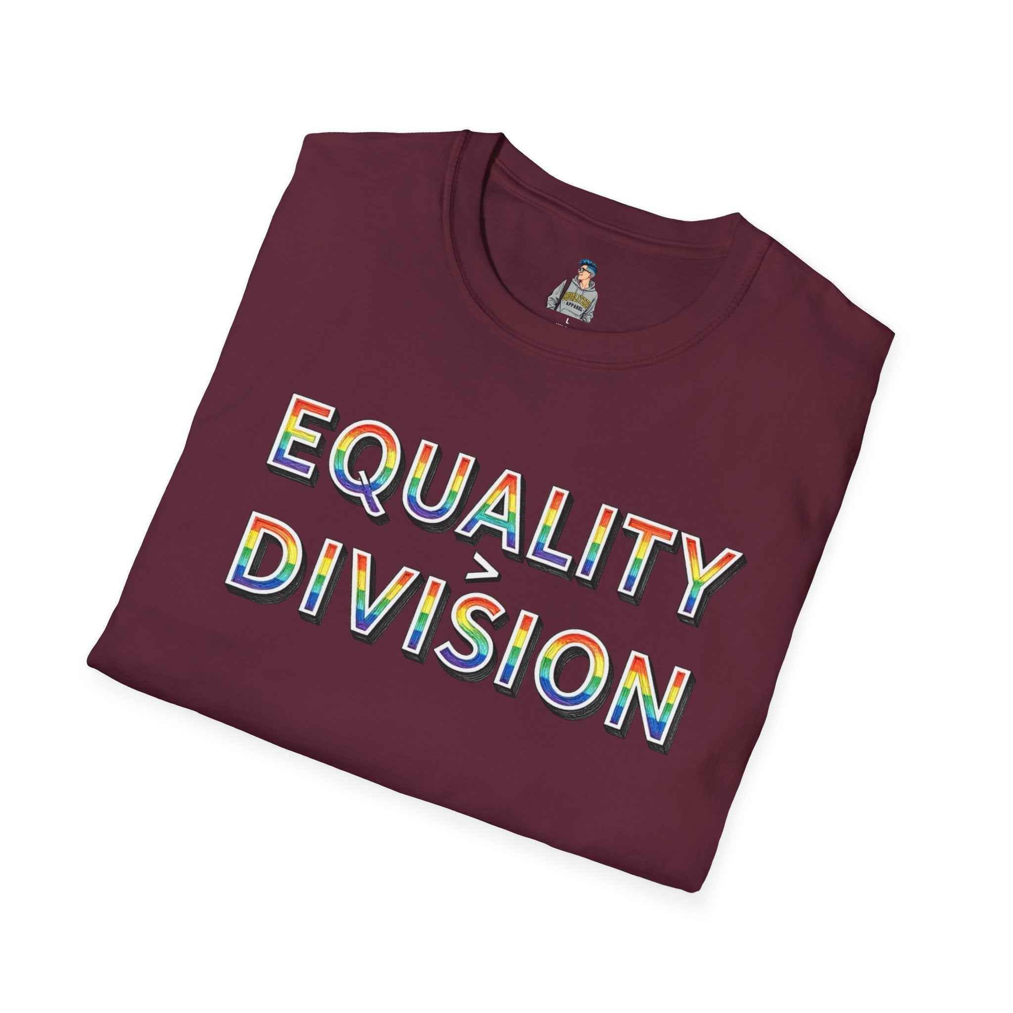 Equality is Greater Than Division T-Shirt — Rainbow Pride Graphic Tee