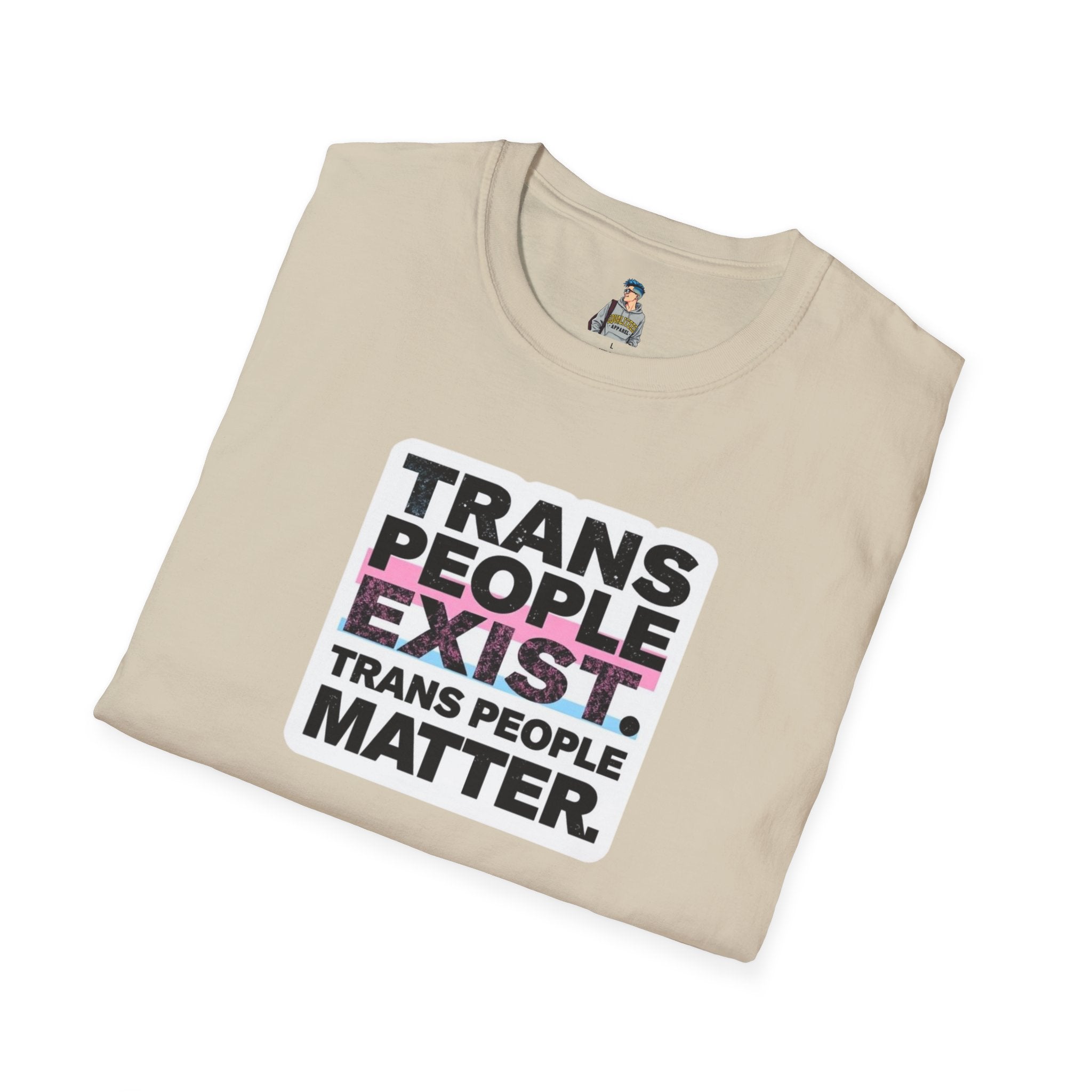 Unisex Softstyle T-Shirt - 'Trans People Exist. Trans People Matter.' Equality Apparel