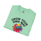 Unisex Softstyle T-Shirt - 'Grow Your Own Way' Floral Design for Queer Pride