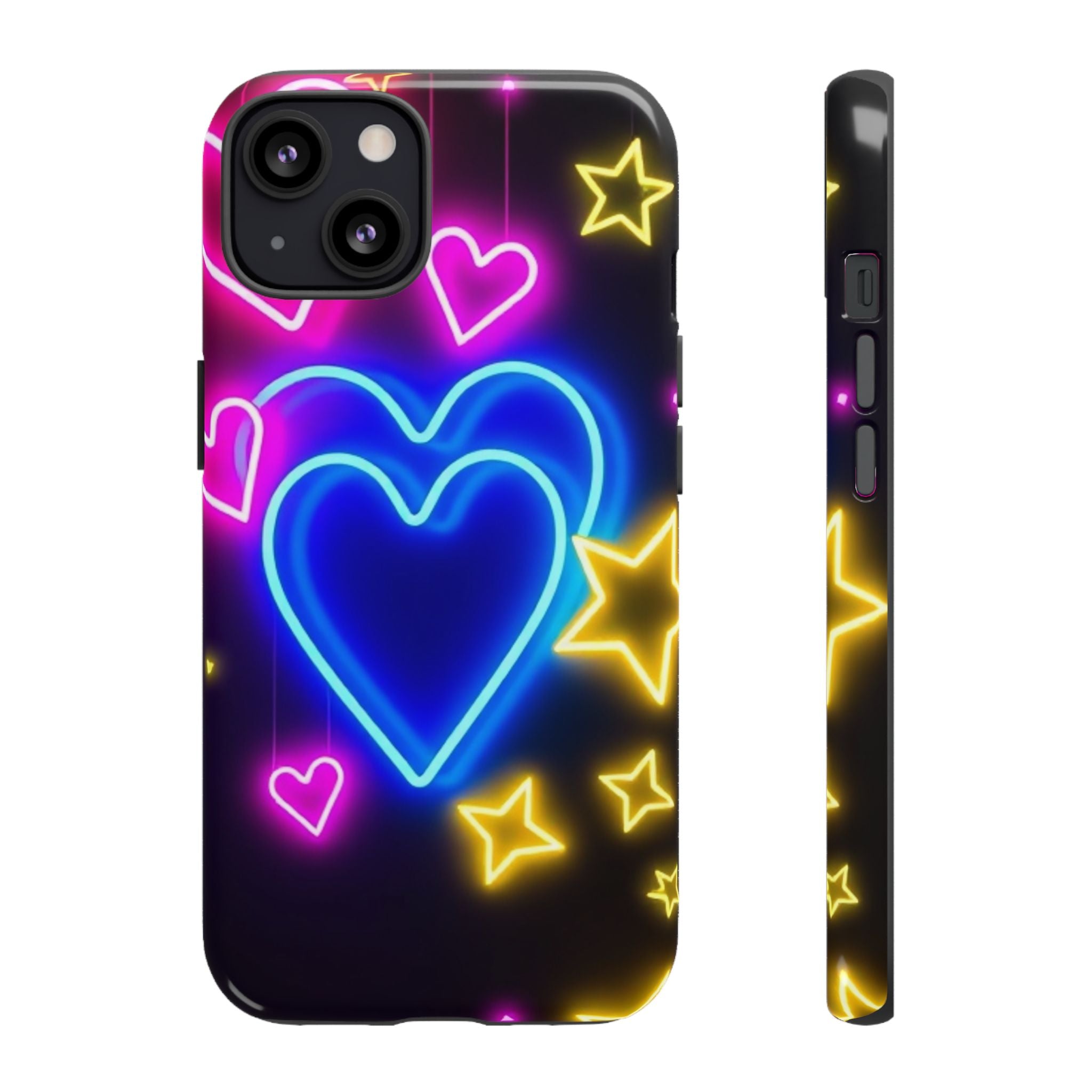 Android OR iPhone Compatible Cases - Neon Love Design - Unique Tough Cases