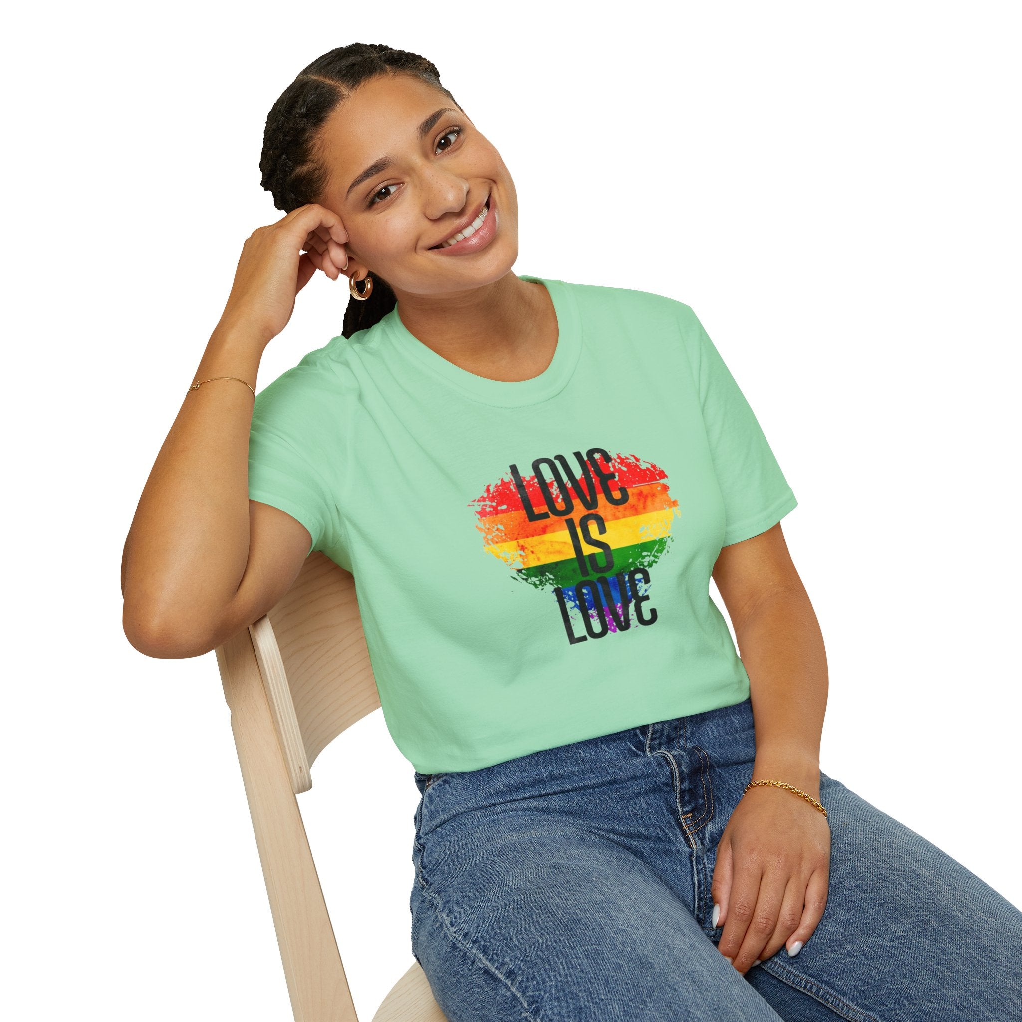 Pride Love Is Love Unisex Softstyle T-Shirt - EqualiTees.Me