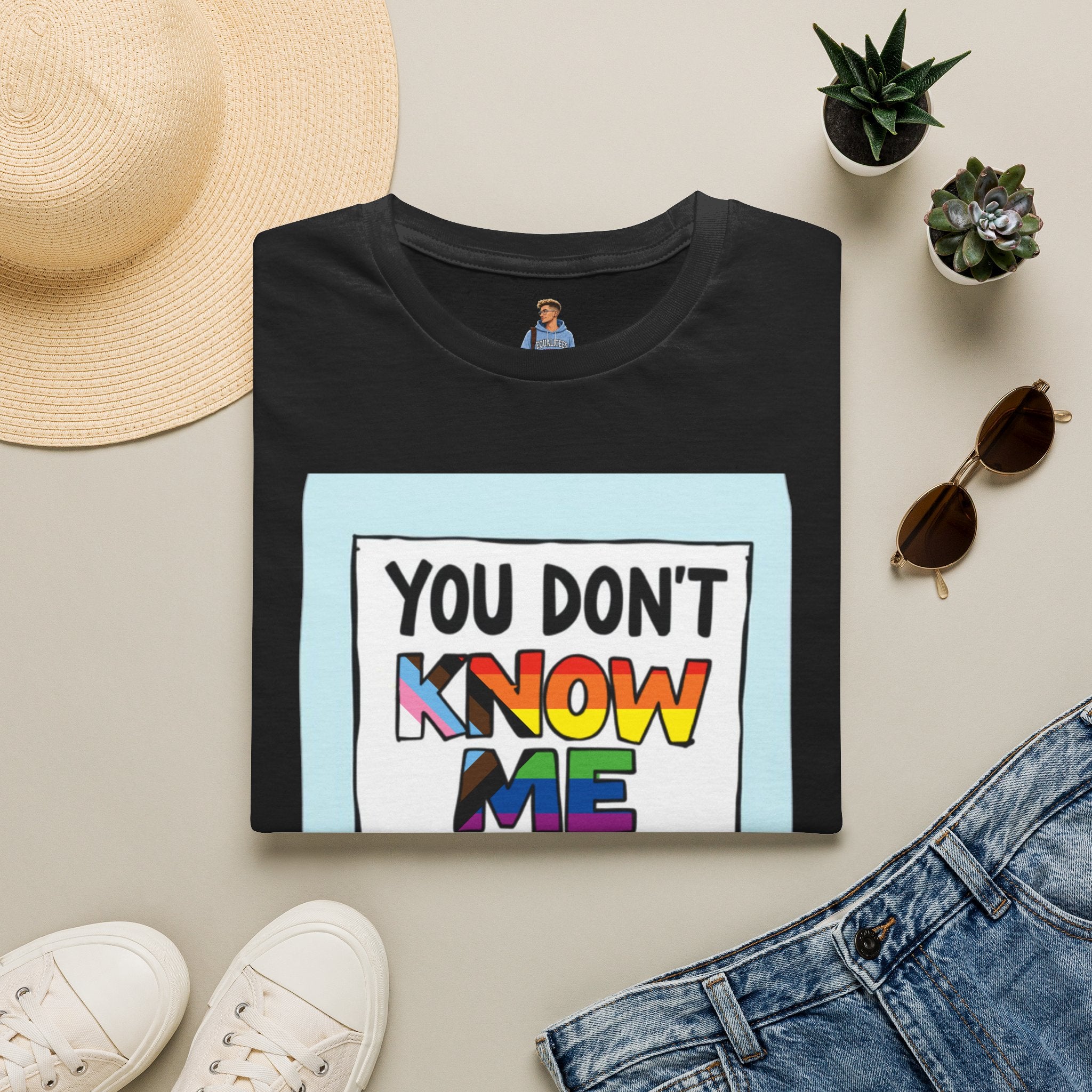 You Don't Know Me Enough to Hate Me Inclusive Pride T-Shirt - Unisex Softstyle Tee for Casual Wear
