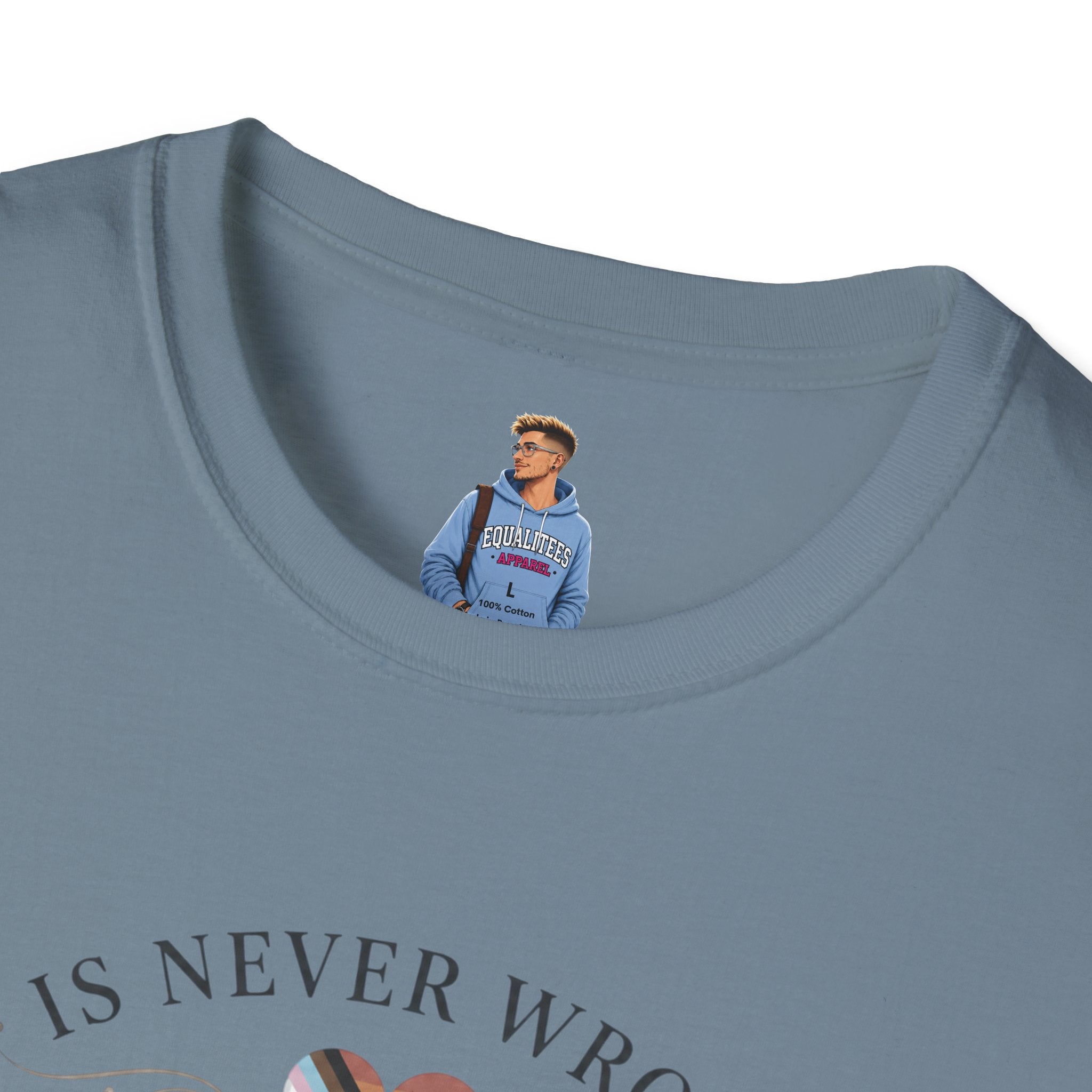 Love Is Never Wrong T-Shirt — LGBTQ+ Pride Heart Tee
