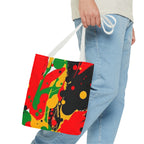 Green, Red Yellow Paint Splatter Tote Bag