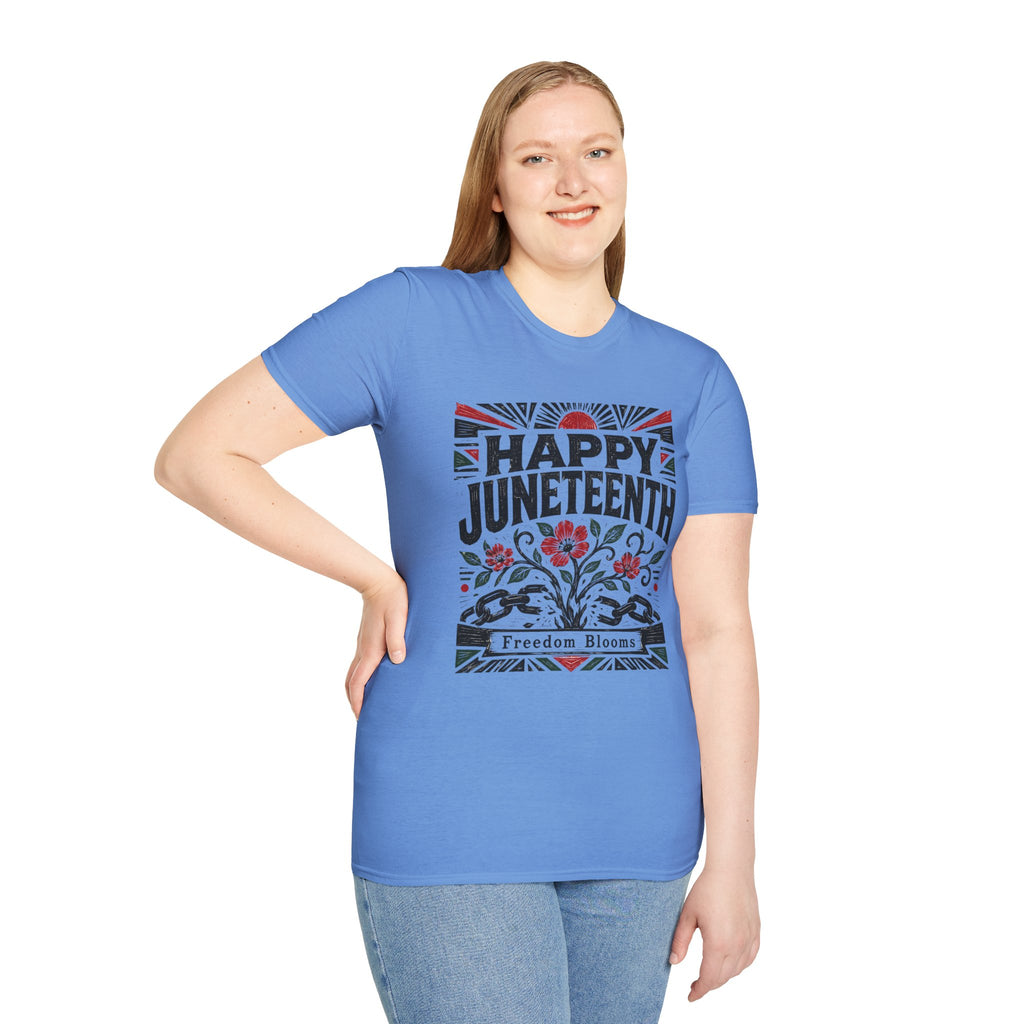 Juneteenth T-Shirt — "Happy Juneteenth" Floral Freedom Tee