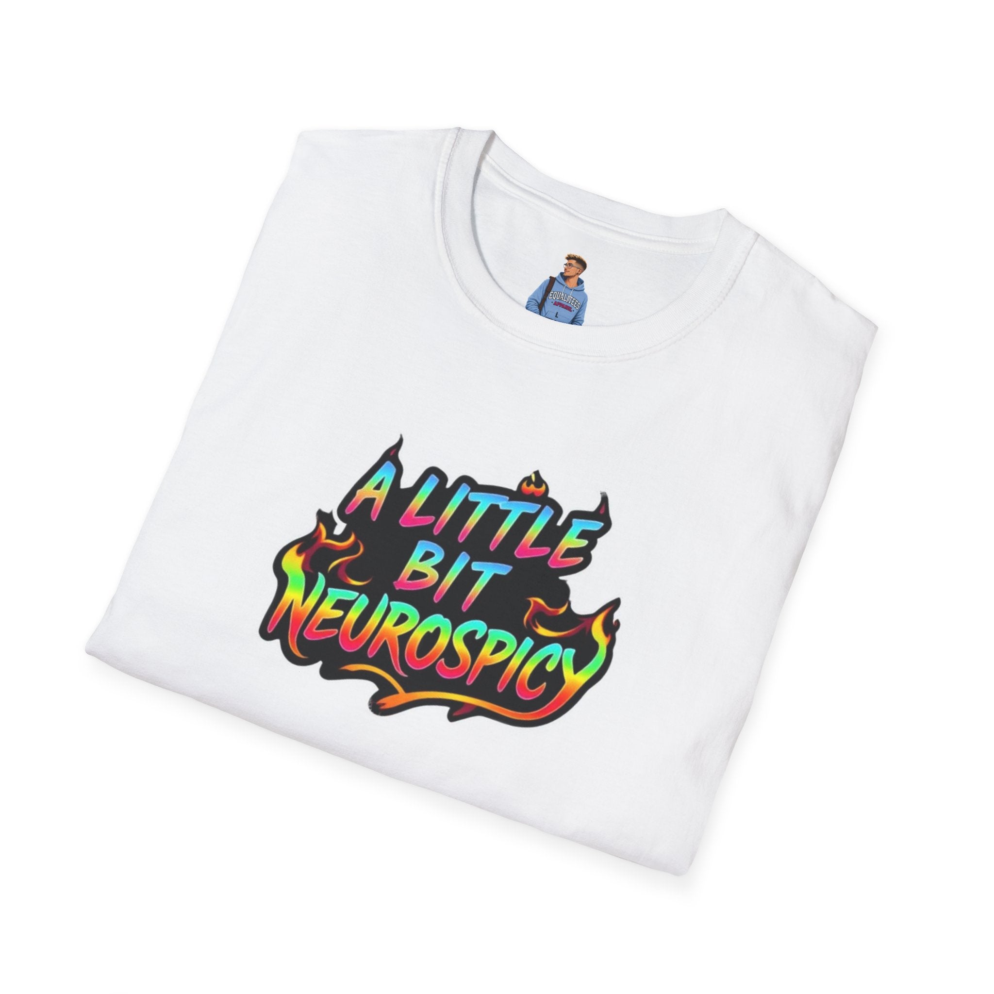 A Little Bit Neurospicy Unisex Softstyle T-Shirt - Fun & Quirky Graphic Tee for Neurodivergent Awareness