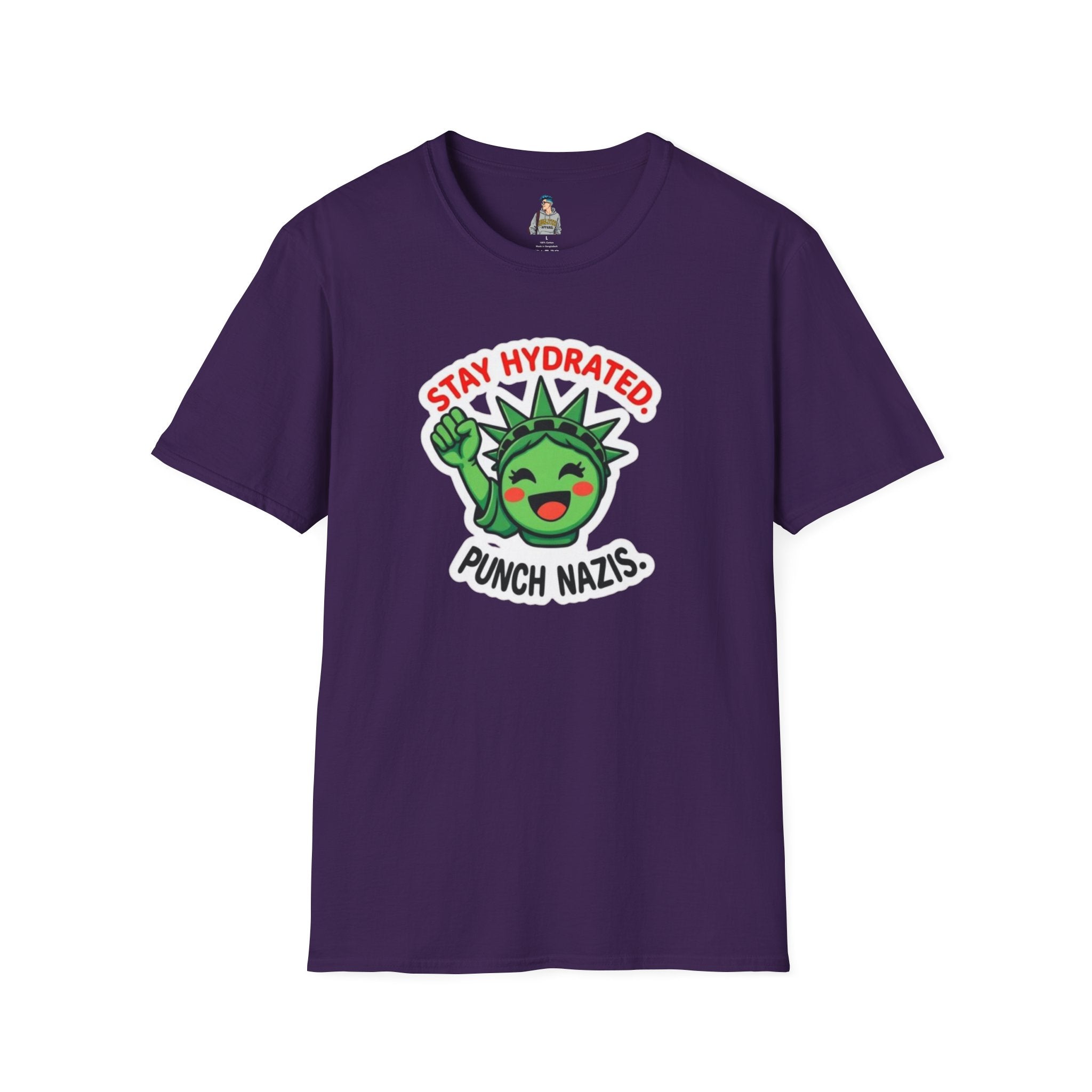 Stay Hydrated, Punch Nazis Funny Political Activism Tee
