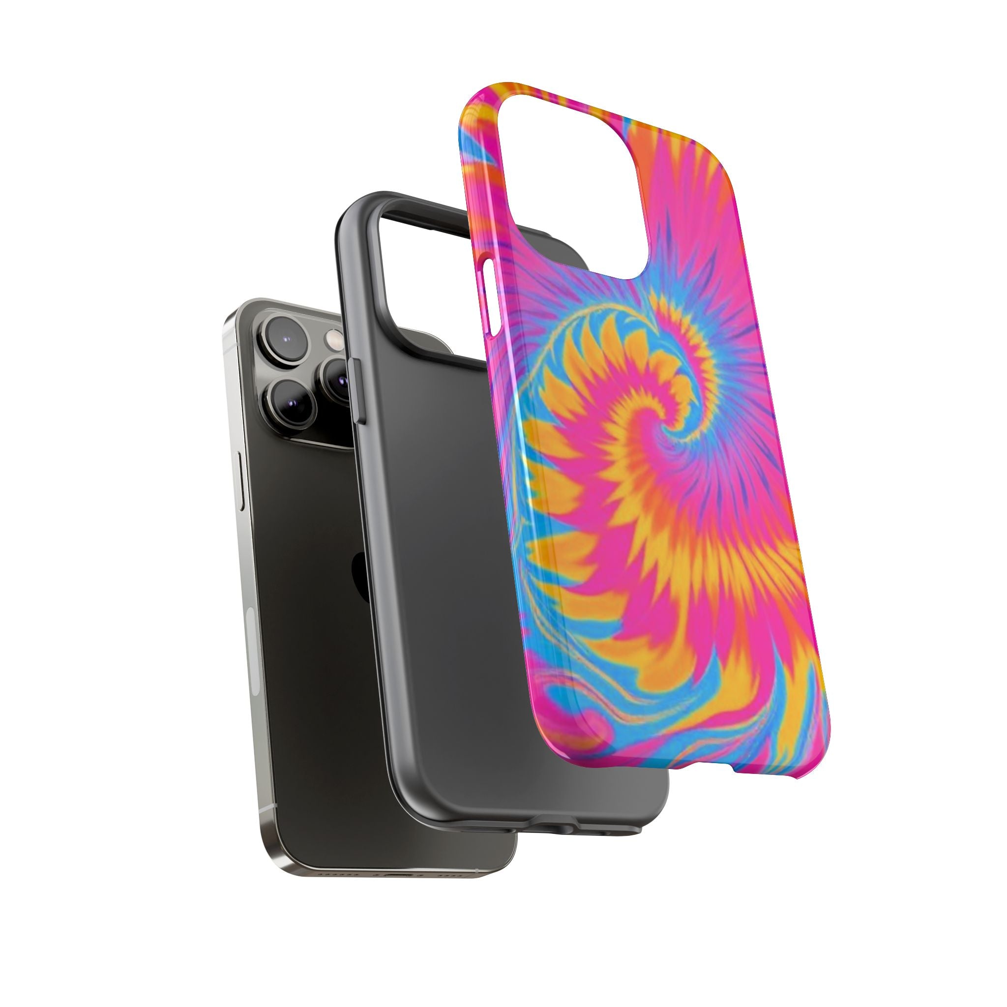 Vibrant Tie-Dye Swirl Protective Tough Case for iPhone