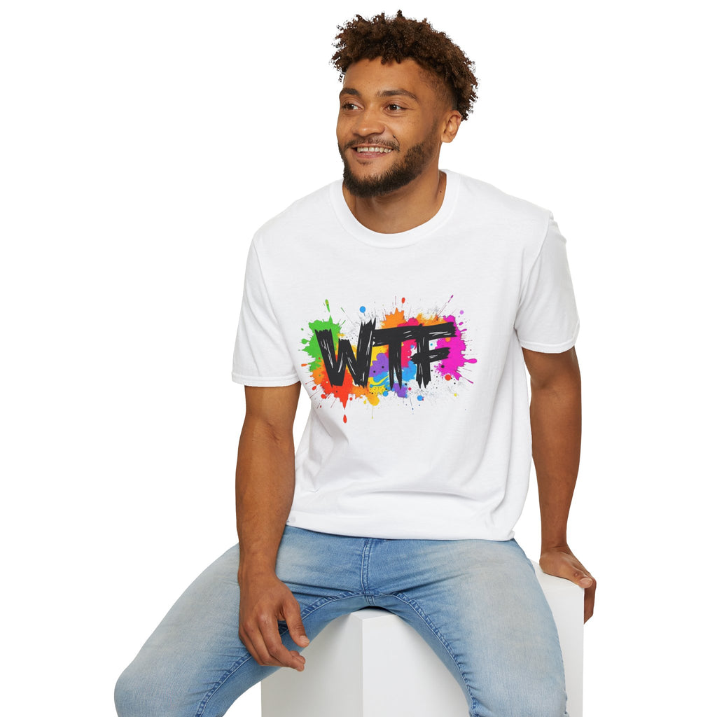 WTF Color Splash T-Shirt — Bold Rainbow Graphic Tee