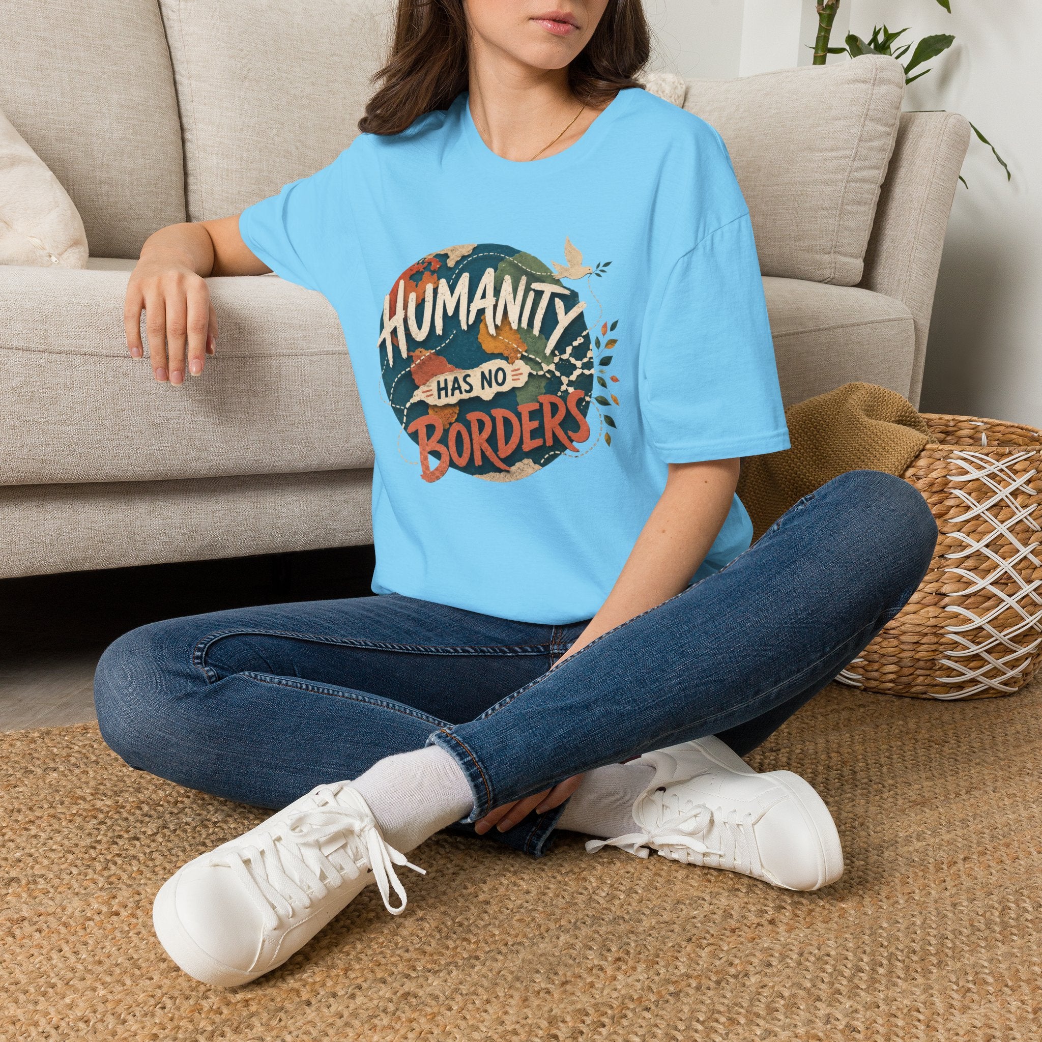 Humanity Has No Borders T-Shirt — Earth & Peace Graphic Tee