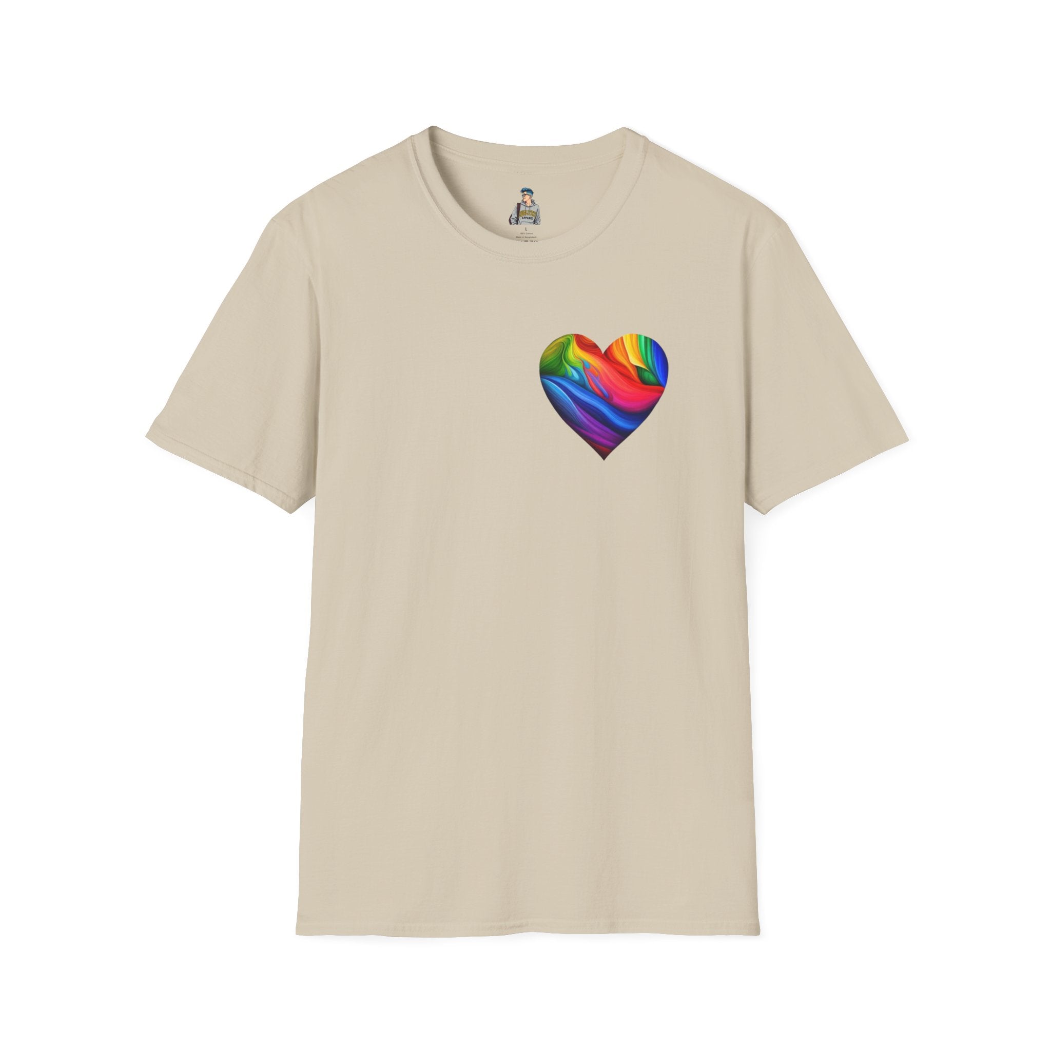 Unisex Softstyle T-Shirt - Pride Heart Design with 'Existence is Resistance'