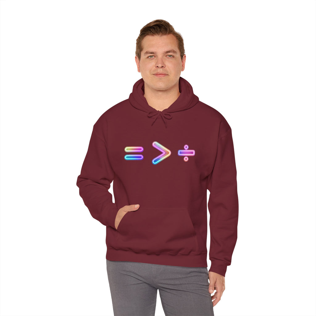 Equality is Greater than Division Neon Style Pullover Hoodie