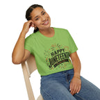 Juneteenth T-Shirt - "Happy Juneteenth" Fireworks Celebration Tee