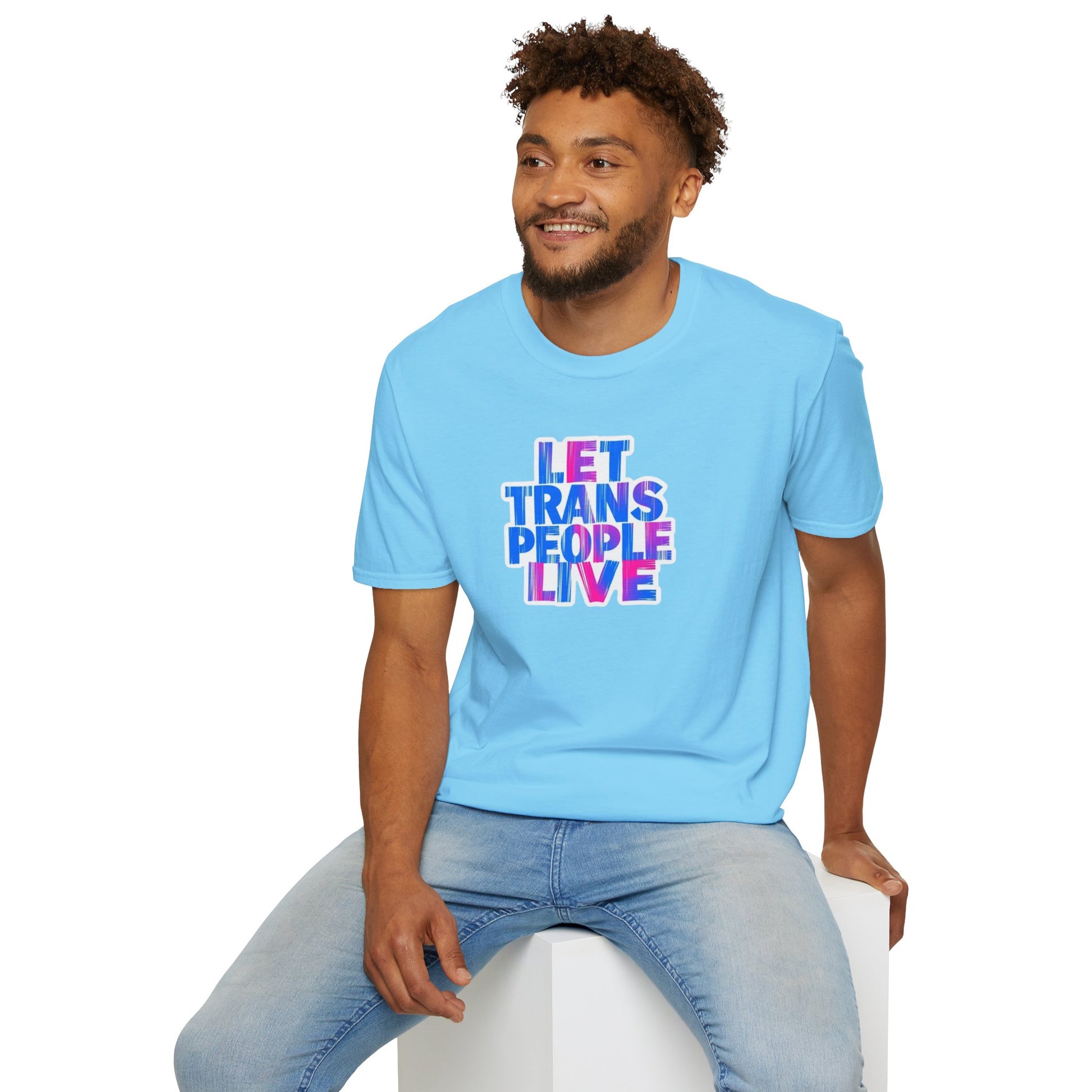 Let Trans People Live Unisex Softstyle T-Shirt - Supportive Statement Tee for LGBTQ+ Pride