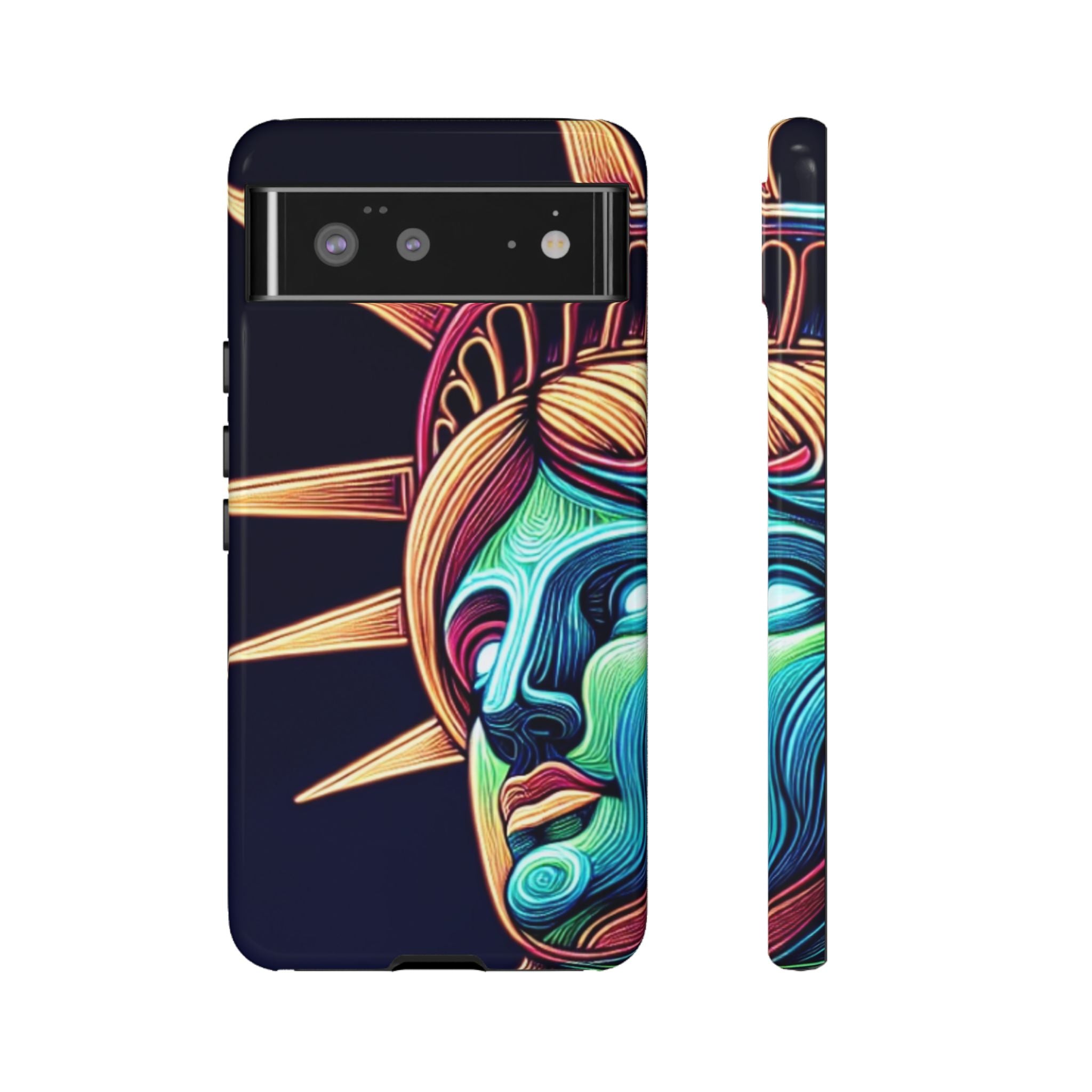 Statue of Liberty Neon Glowing Art Tough Case for Android & iPhone