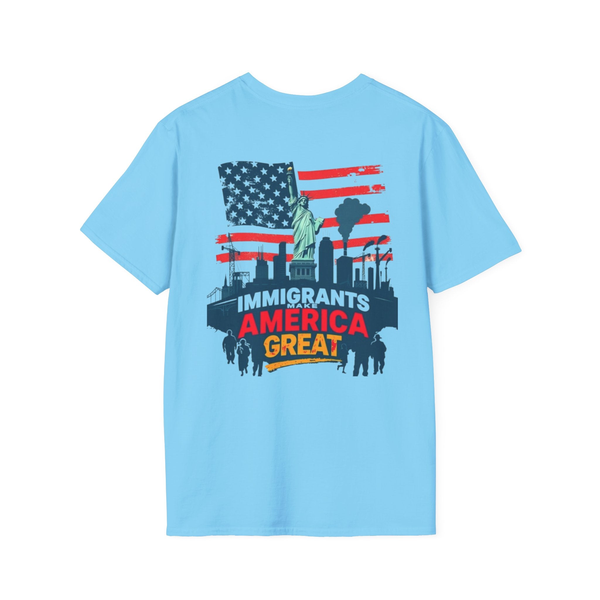 Immigrants Make America Great T-Shirt Estoy Contigo (I Am With You) Unisex Softstyle T-Shirt Classic Protest Tee