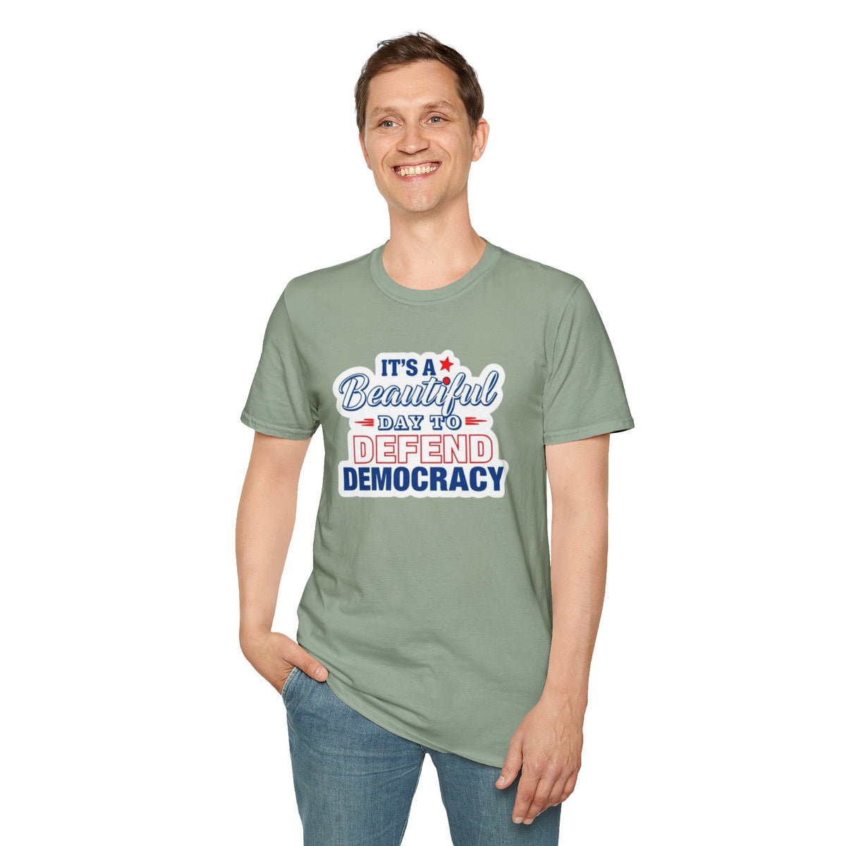 Defend Democracy Unisex Softstyle T-Shirt - Perfect for Activism and Everyday Wear