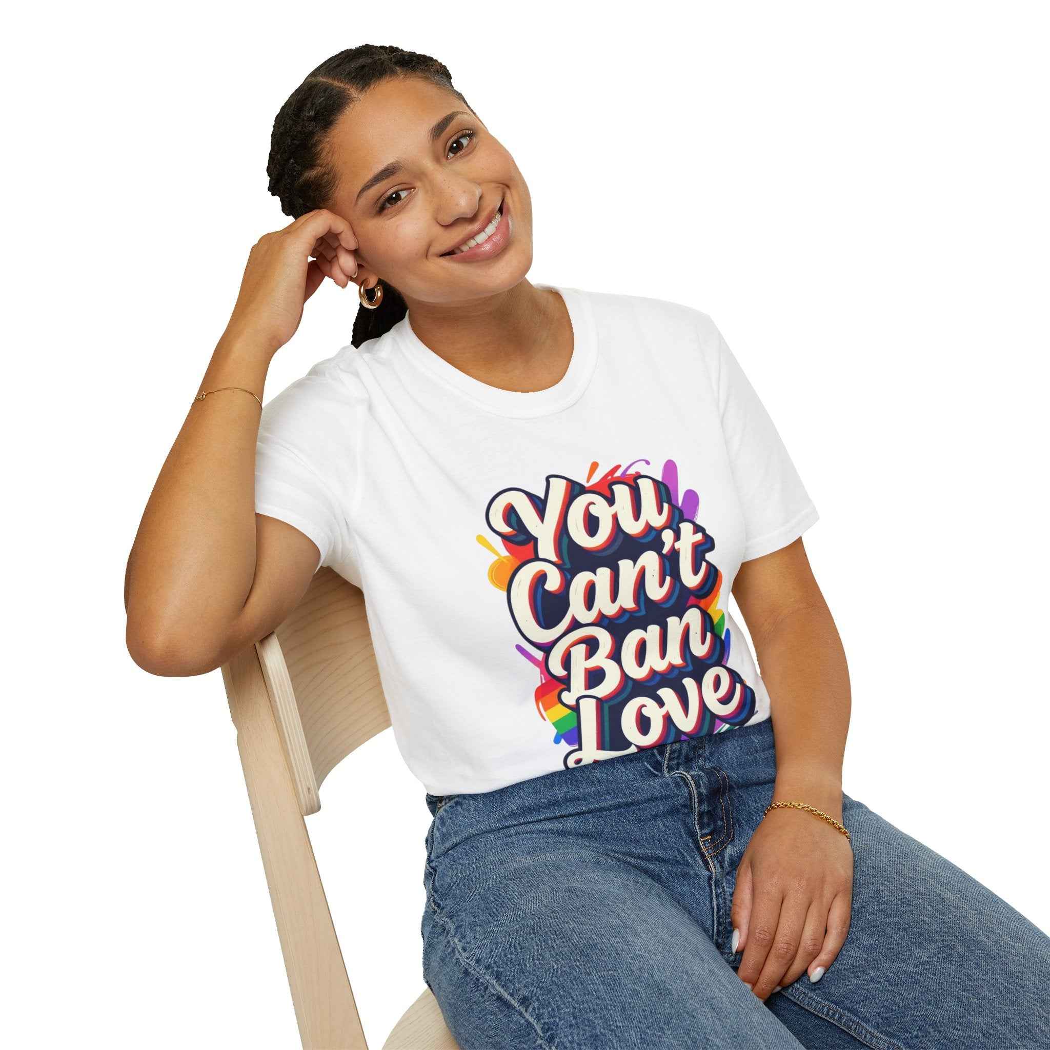 You Can't Ban Love T‑Shirt — Rainbow LGBTQ+ Pride Graphic Tee