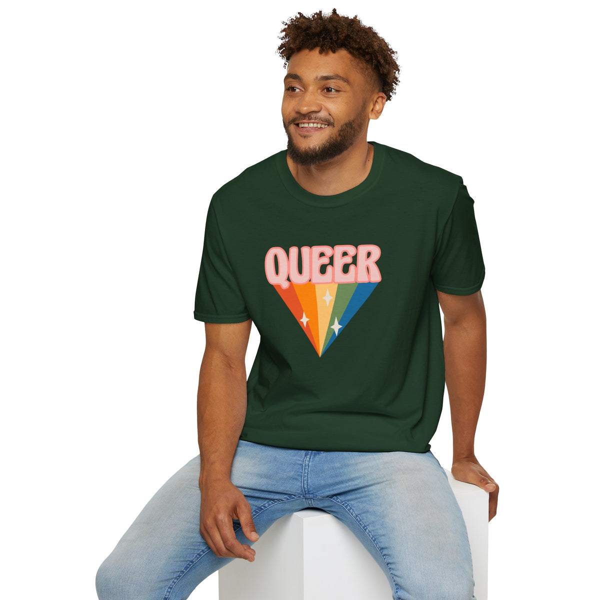Queer Rainbow Sparkle Pride Tree Las Vegas T-Shirt