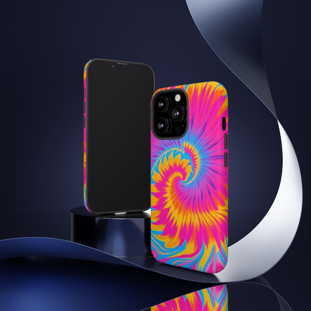 Vibrant Tie-Dye Swirl Protective Tough Case for iPhone