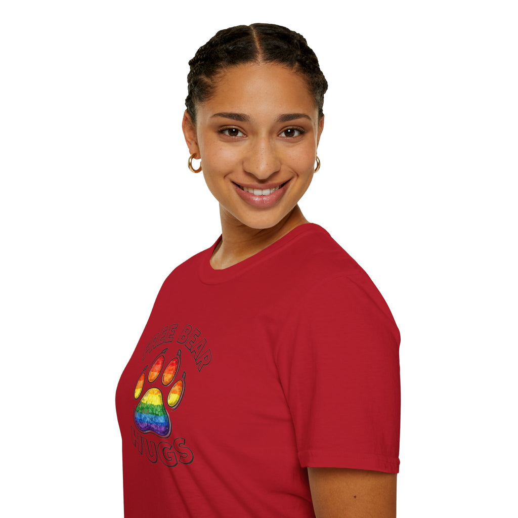 Free Bear Hugs Rainbow Paw T-Shirt