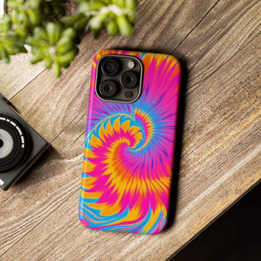 Vibrant Tie-Dye Swirl Protective Tough Case for iPhone