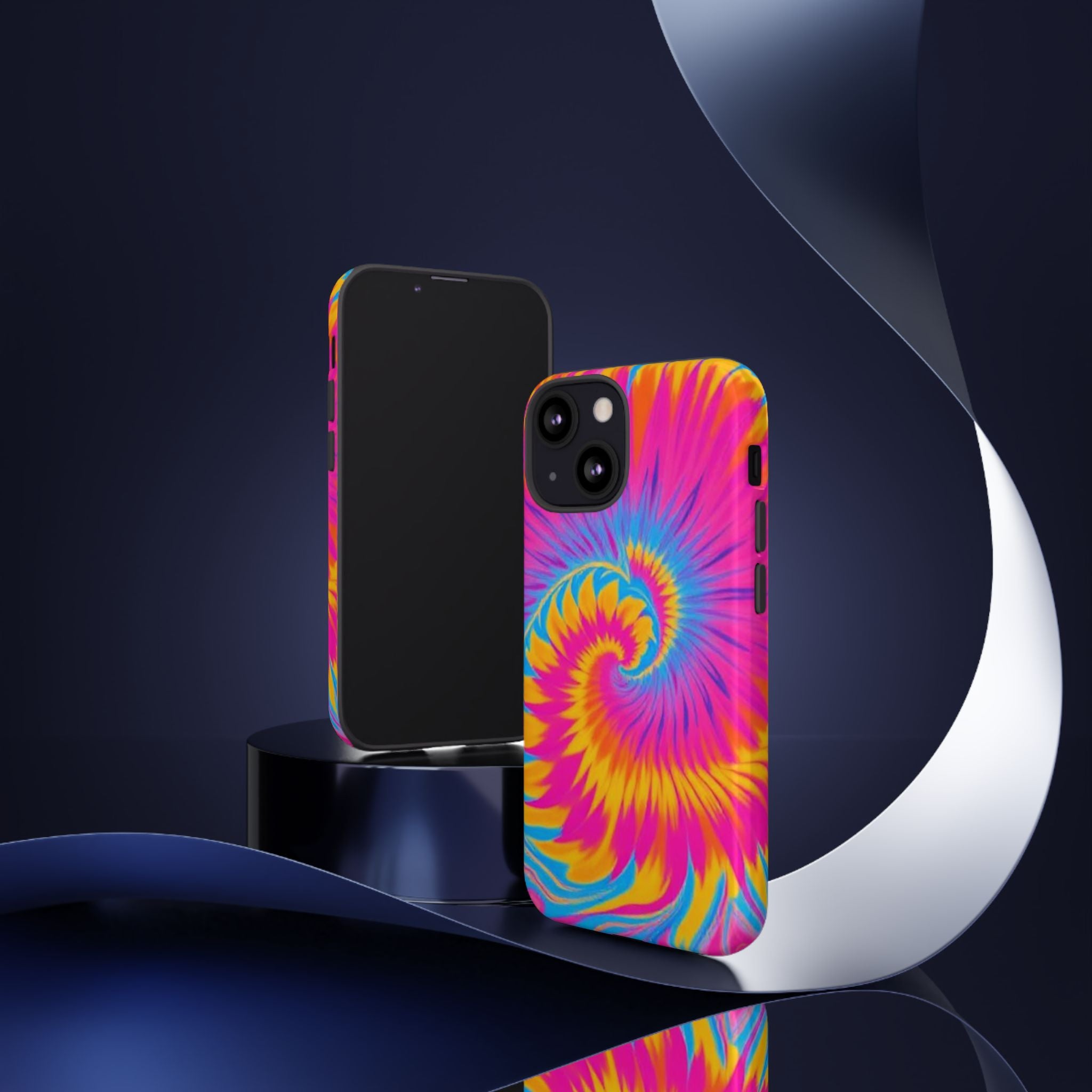 Vibrant Tie-Dye Swirl Protective Tough Case for iPhone