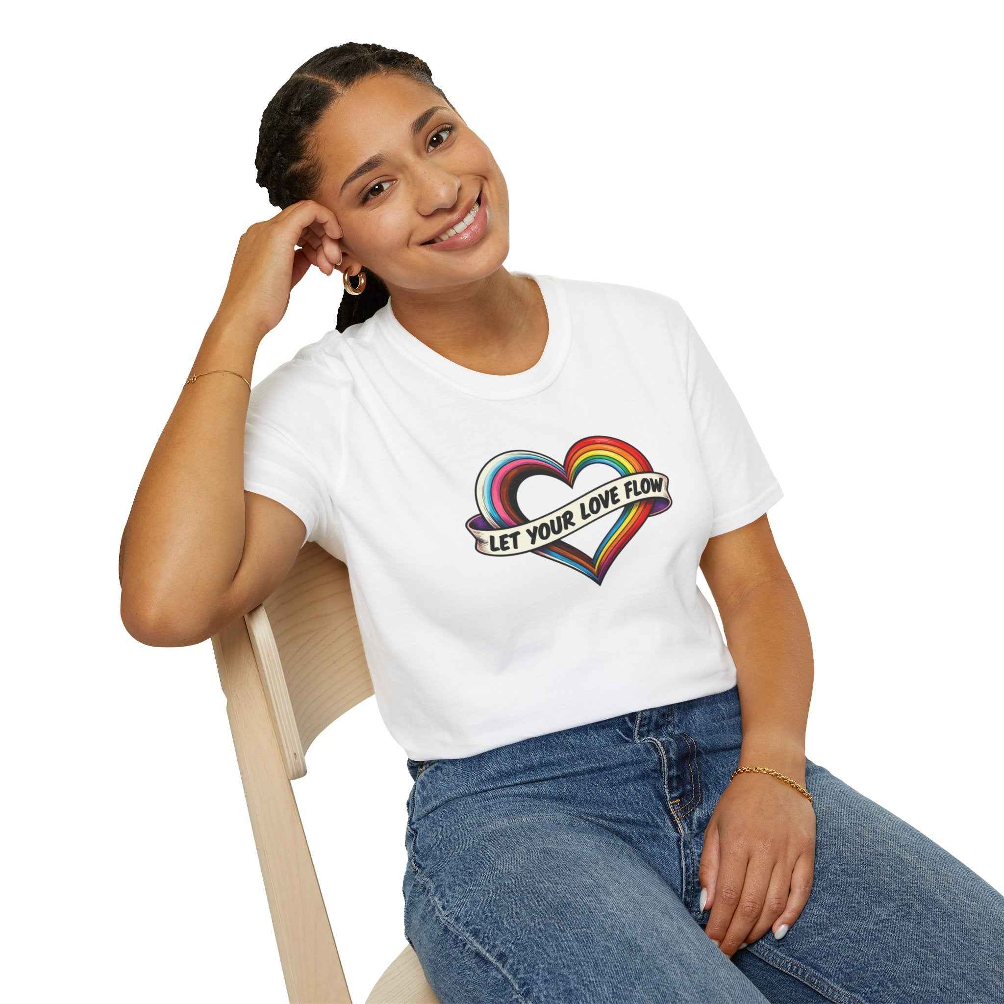 Let Your Love Flow Rainbow Heart T-Shirt