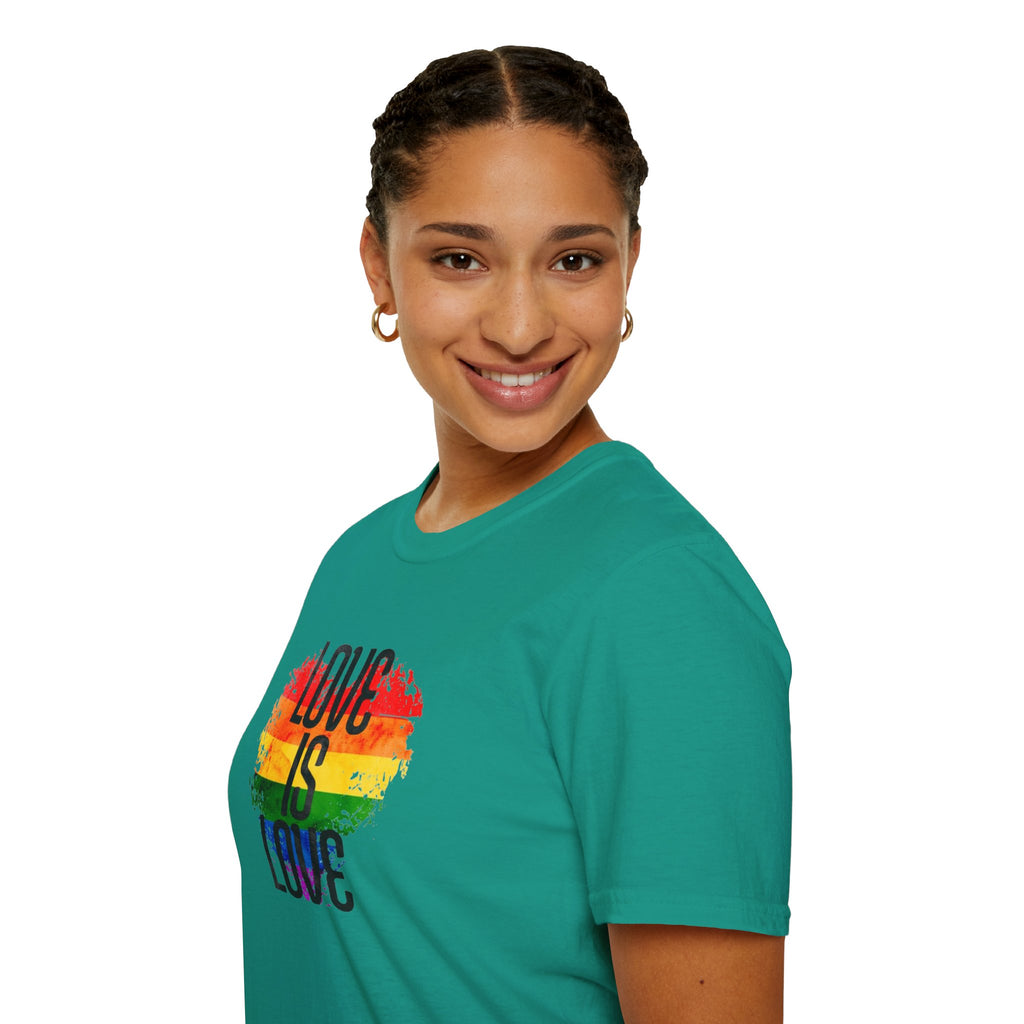 Pride Love Is Love Unisex Softstyle T-Shirt - EqualiTees.Me